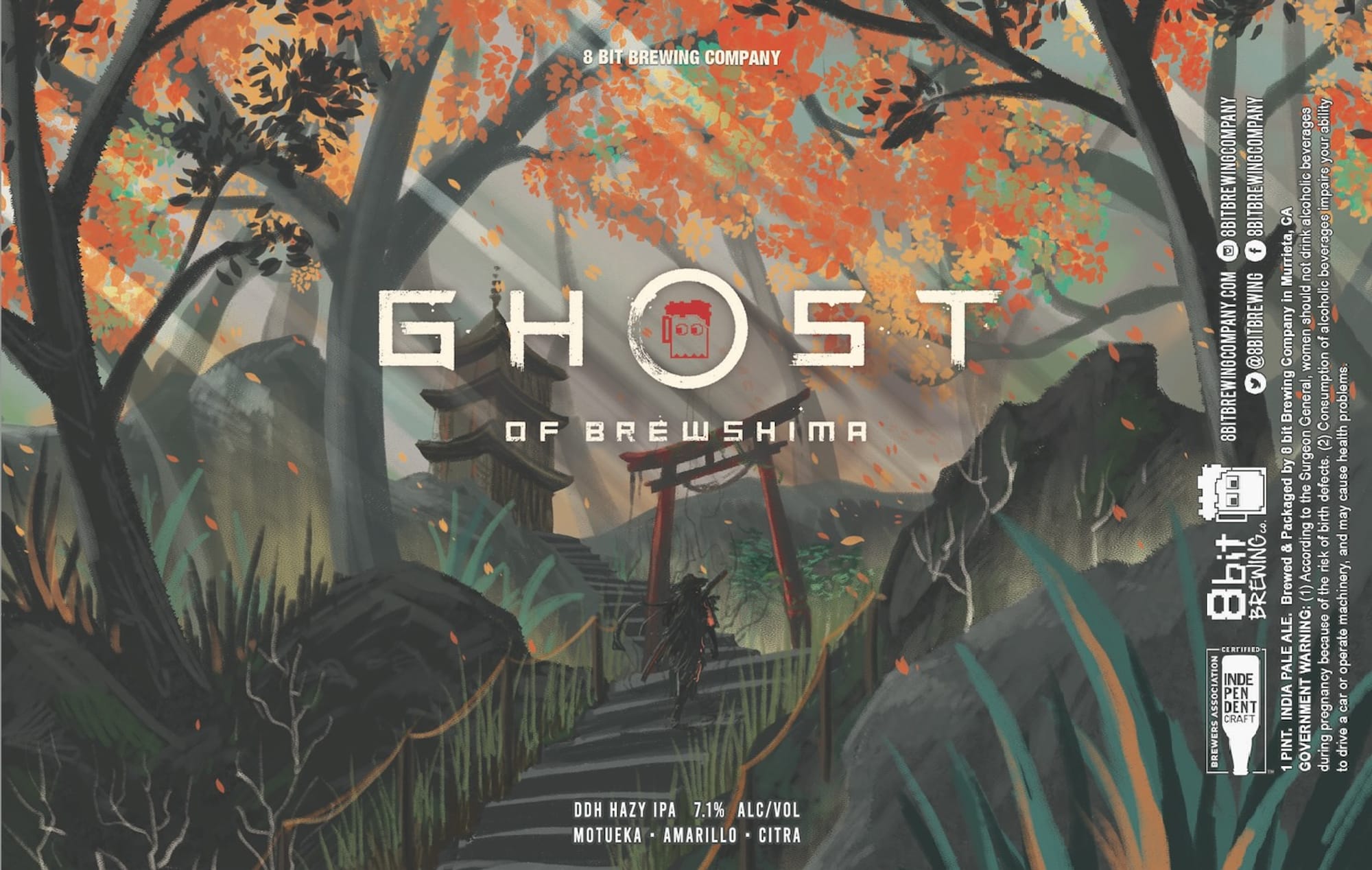 Ghost of Brewshima by 8 Bit Brewing Company - beer label