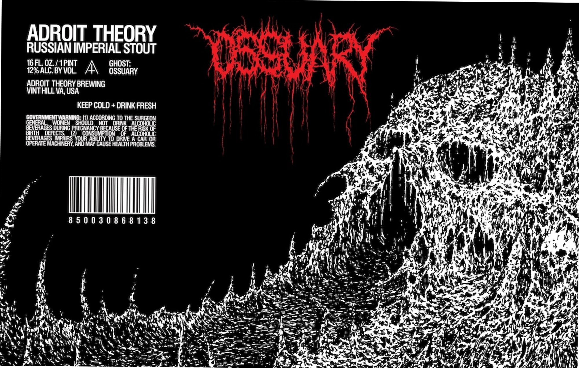 Ghost Ossuary by Adroit Theory Brewing - beer label