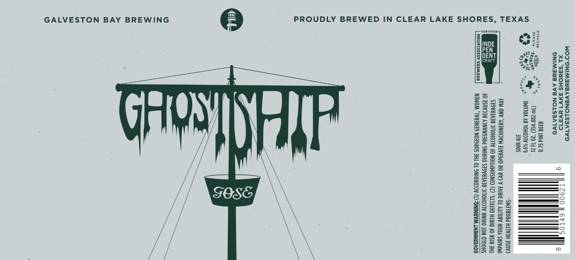 Ghost Ship Gose by Galveston Bay Brewing - beer label