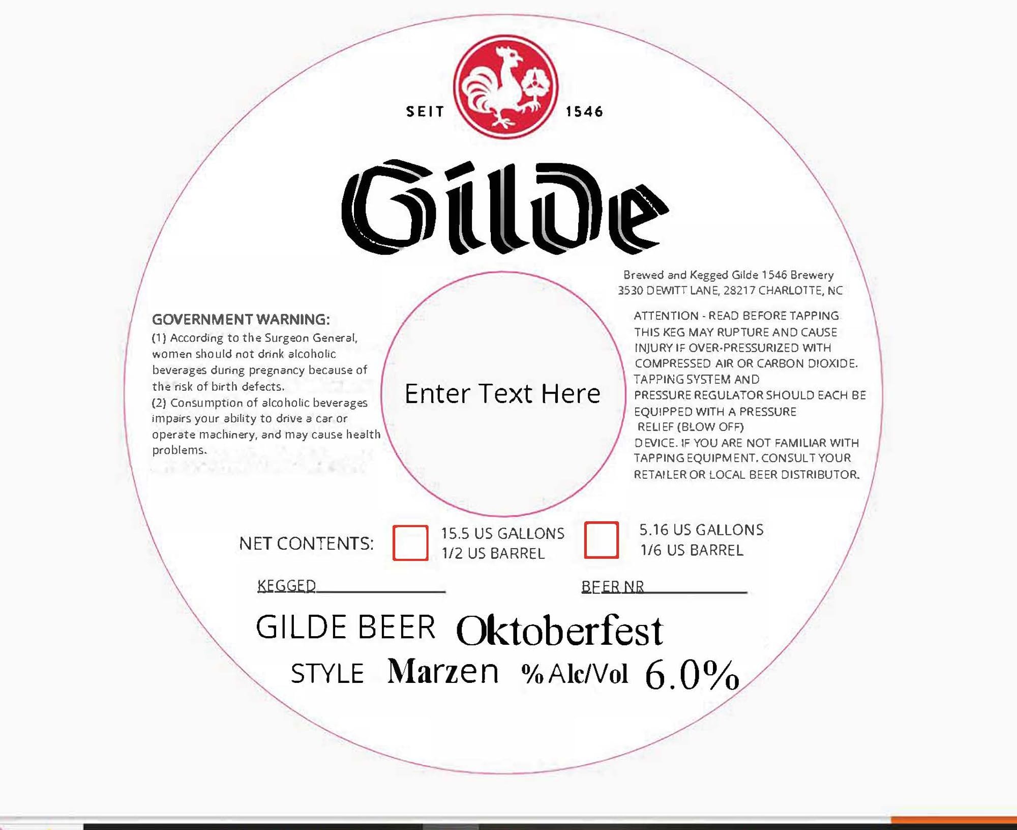 Gilde Beer Oktoberfest by Gilde Brewery - beer label