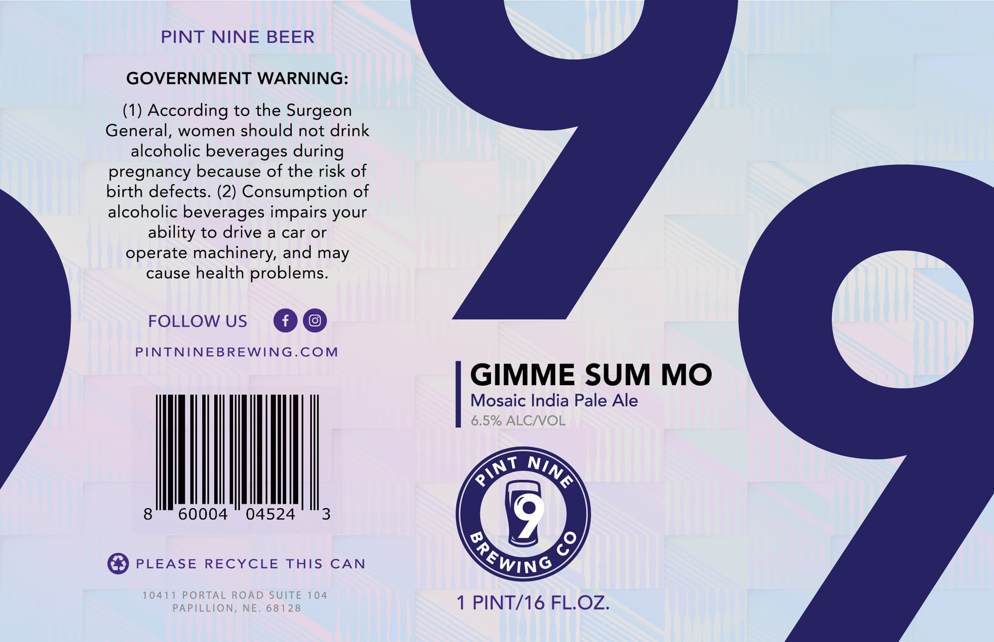 Gimme Sum Mo by Pint Nine Brewing Co. - beer label
