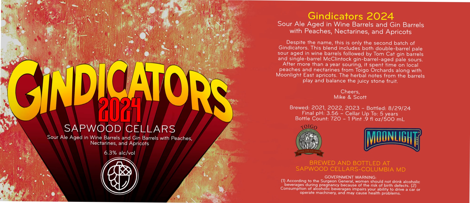 Gindicators 2024 by Sapwood Cellars - beer label