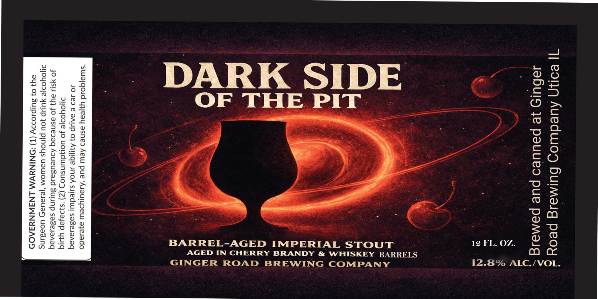 Dark Side of the Pit by Ginger Road Brewing Company - beer label