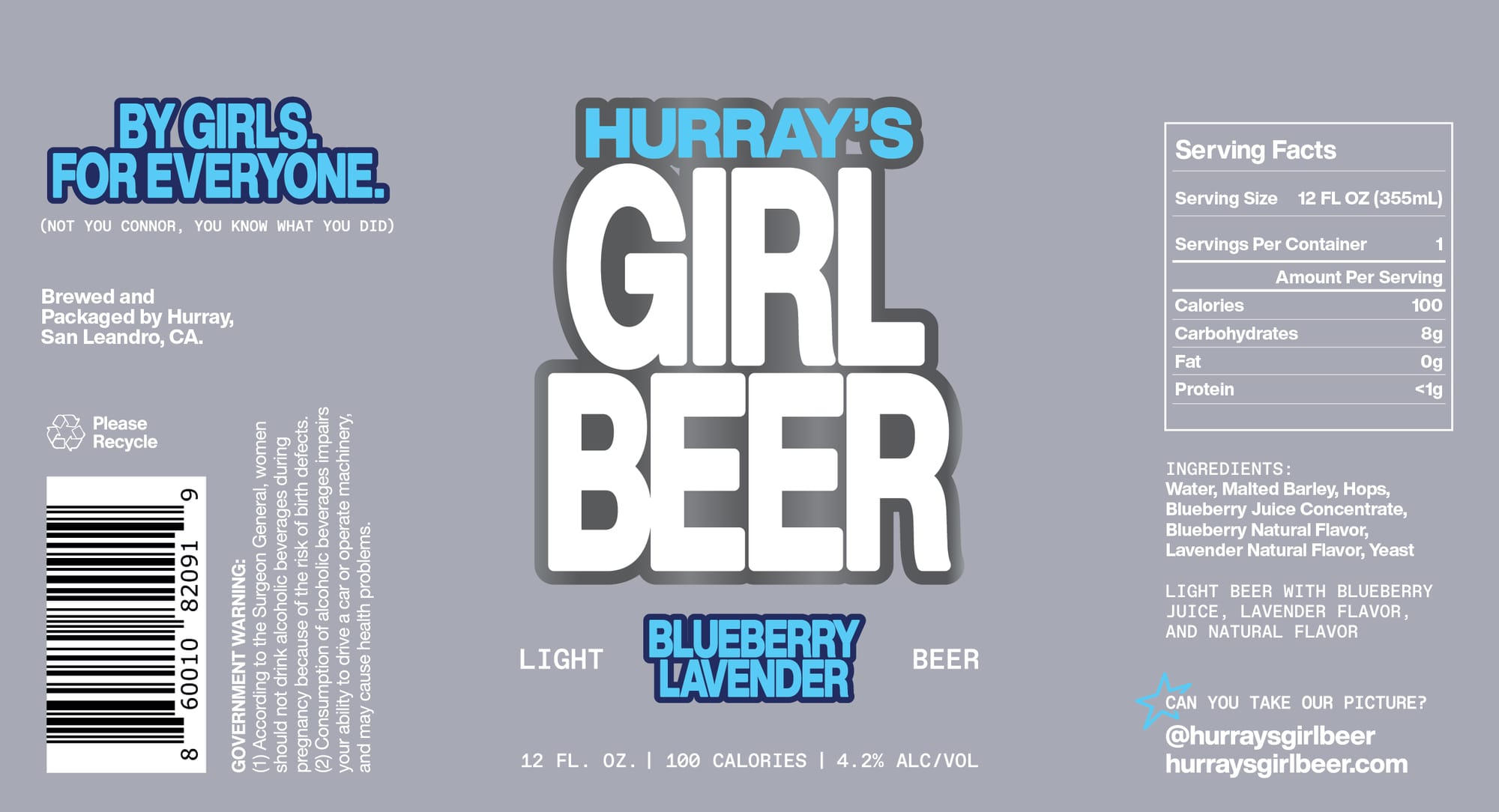 Girl Beer by Hurray - beer label