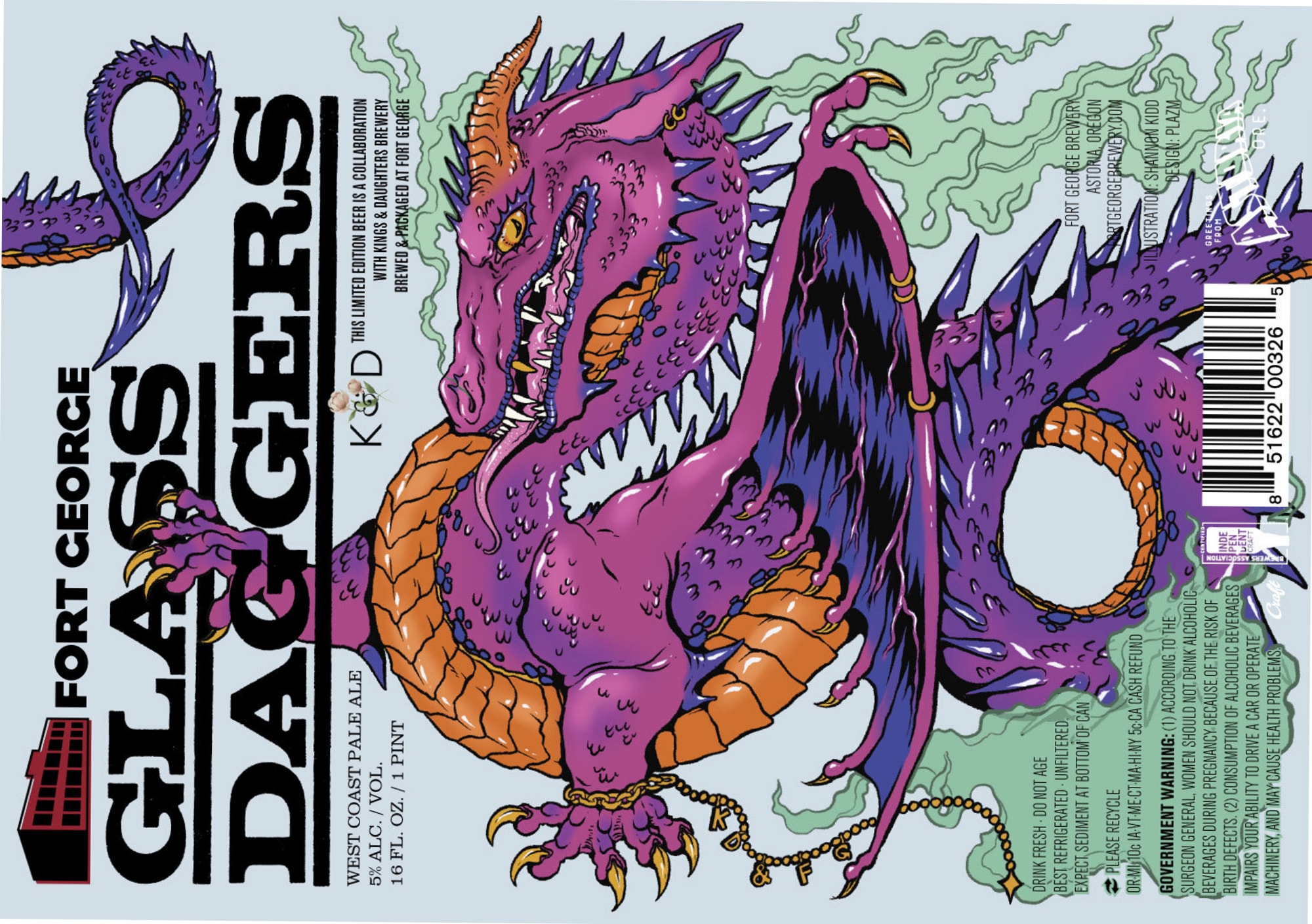 Gladsers by Fort George Brewery - beer label