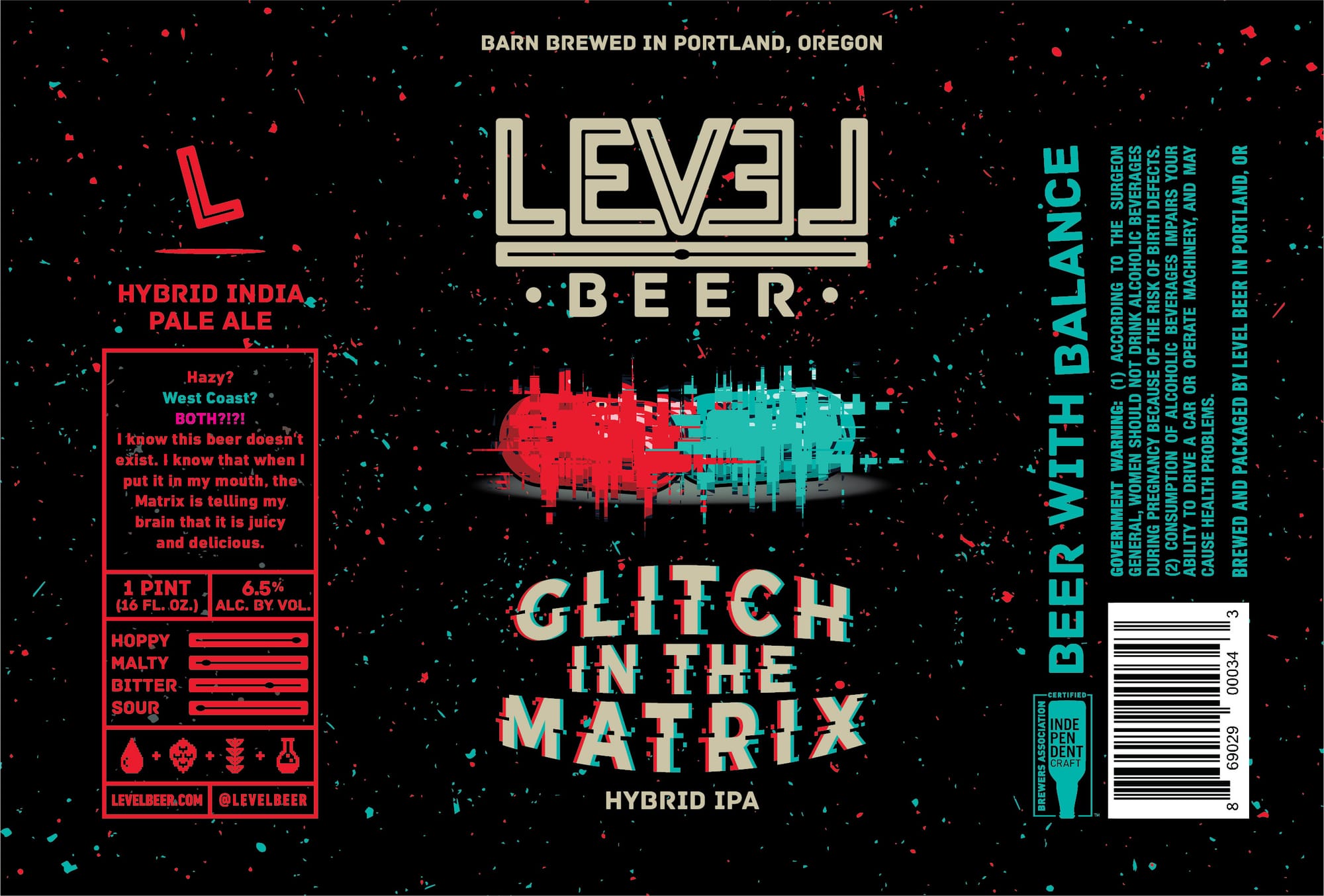 Glitch in the Matrix by Level Beer - beer label