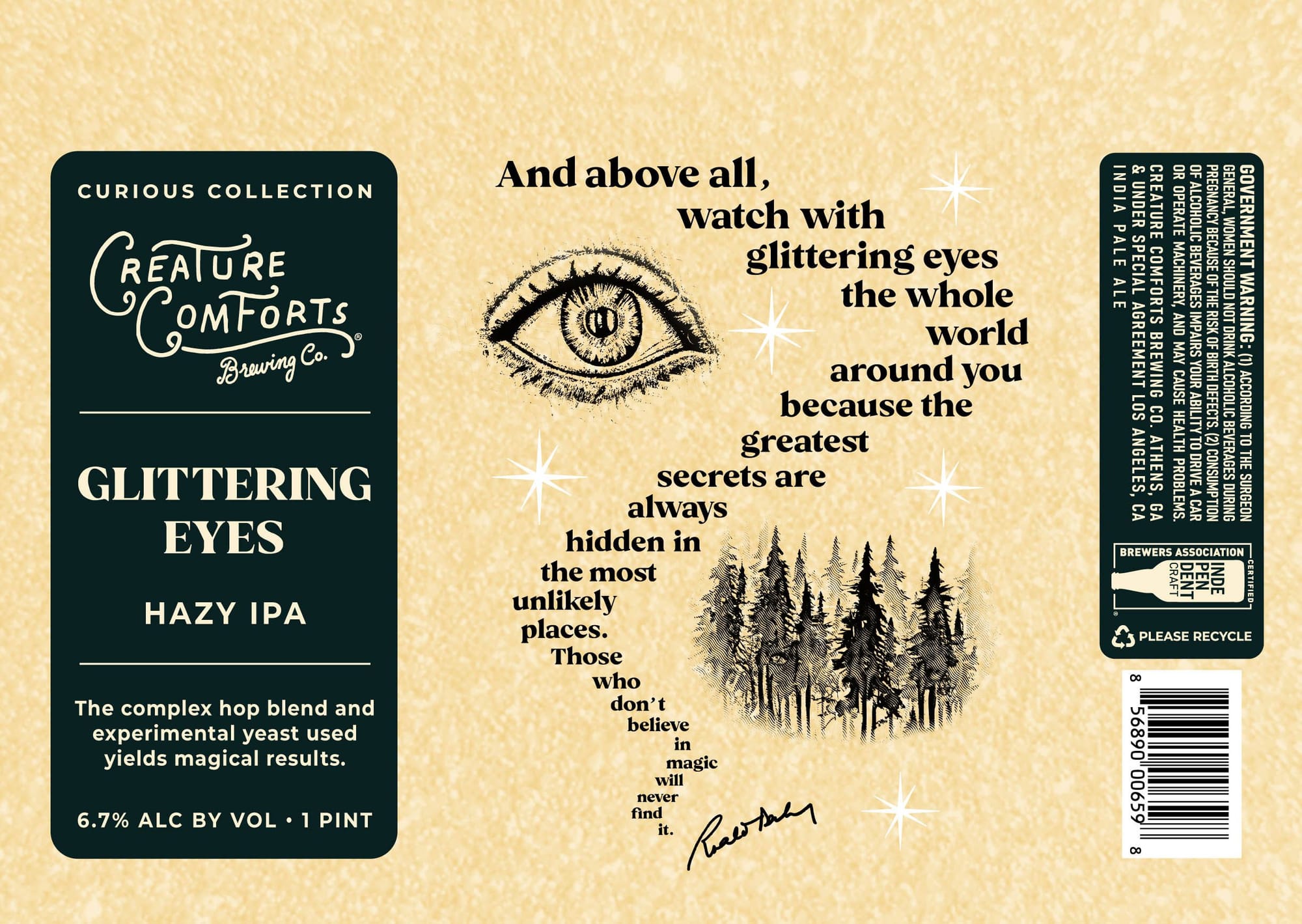 Glittering Eyes by Creature Comforts Brewing Co. - beer label