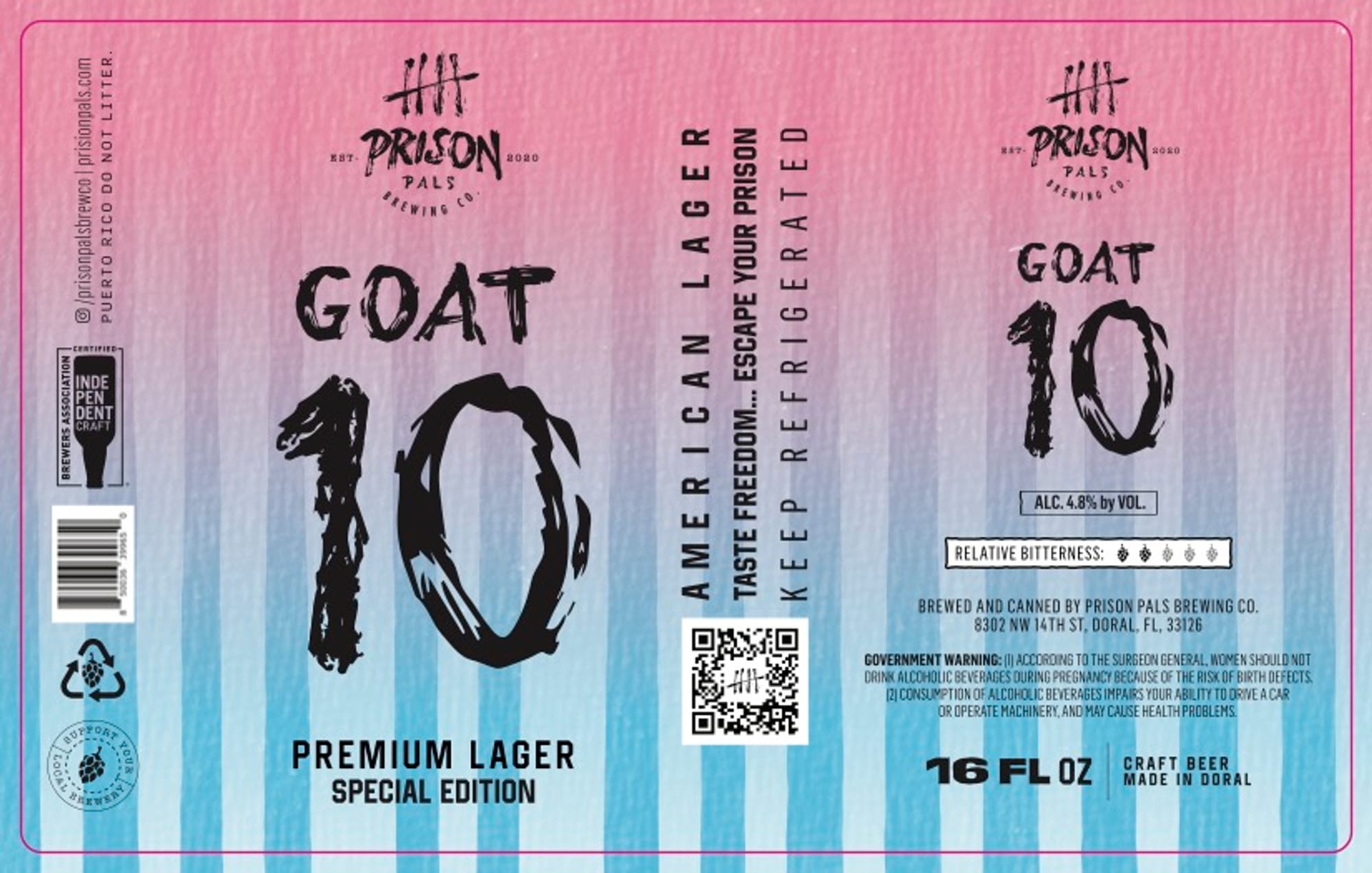 Goat 10 by Prison Pals Brewing Co. - beer label