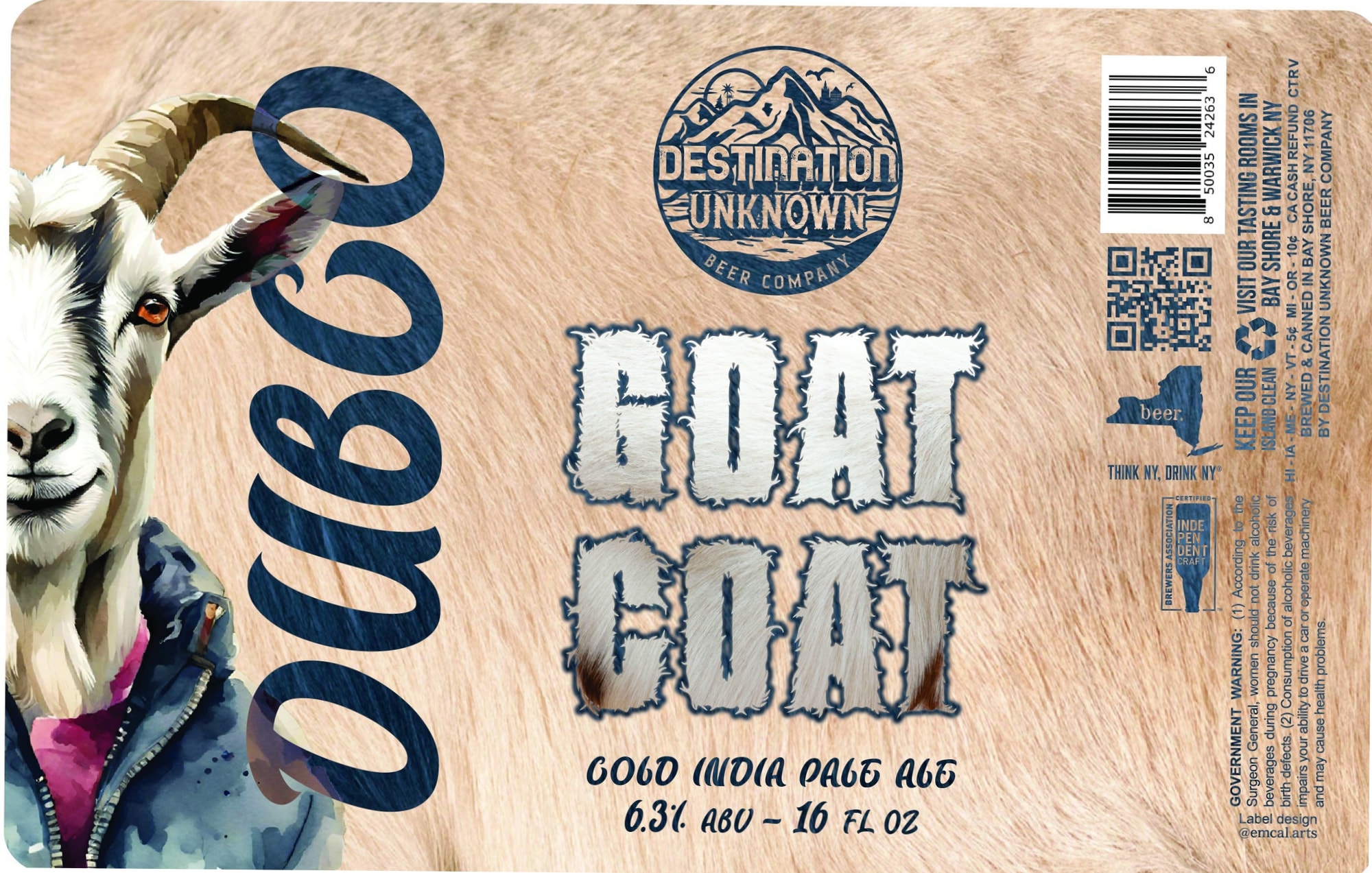 Goat Float by Destination Unknown Beer Company - beer label