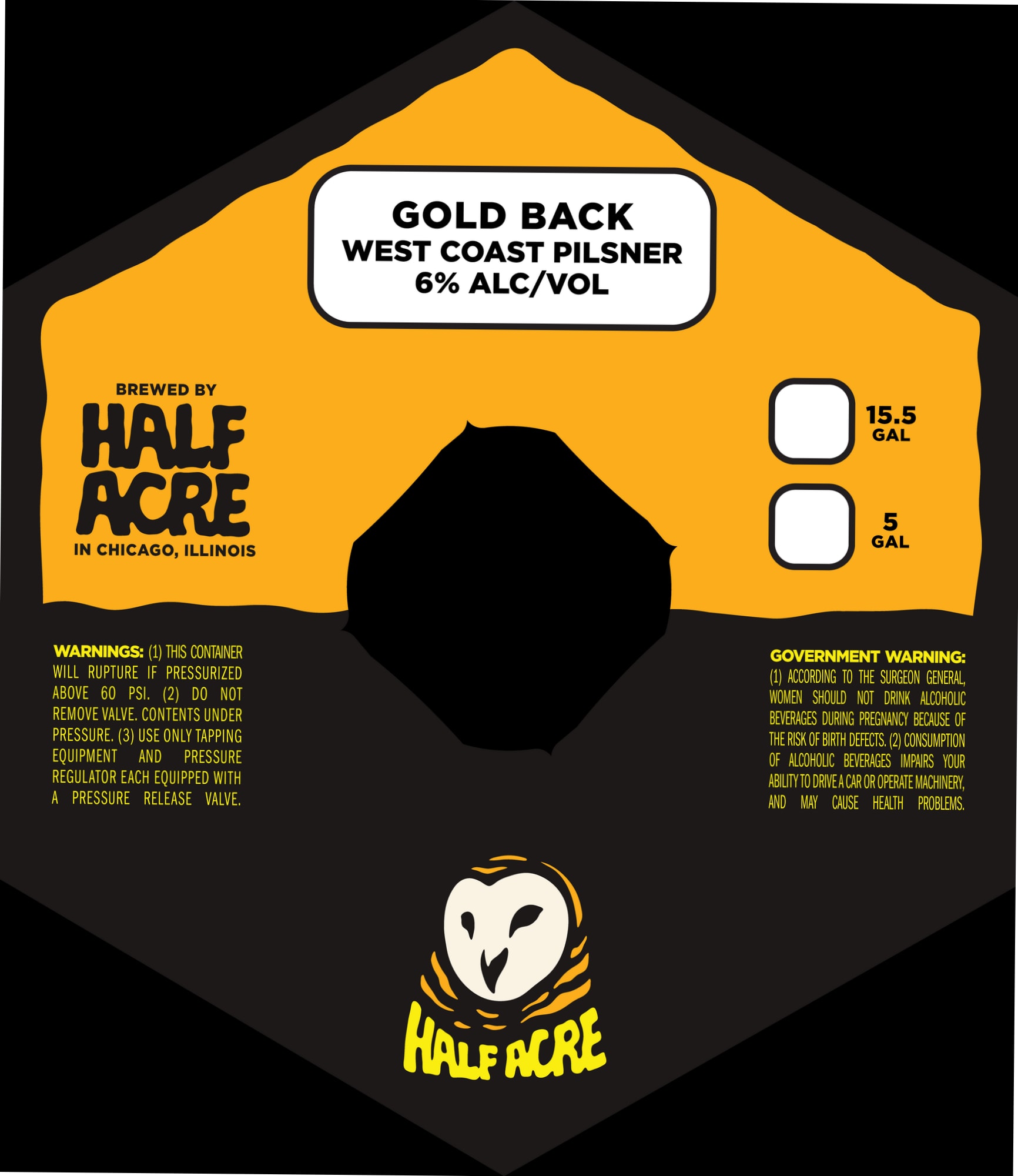 Gold Back by Half Acre Brewing Company - beer label