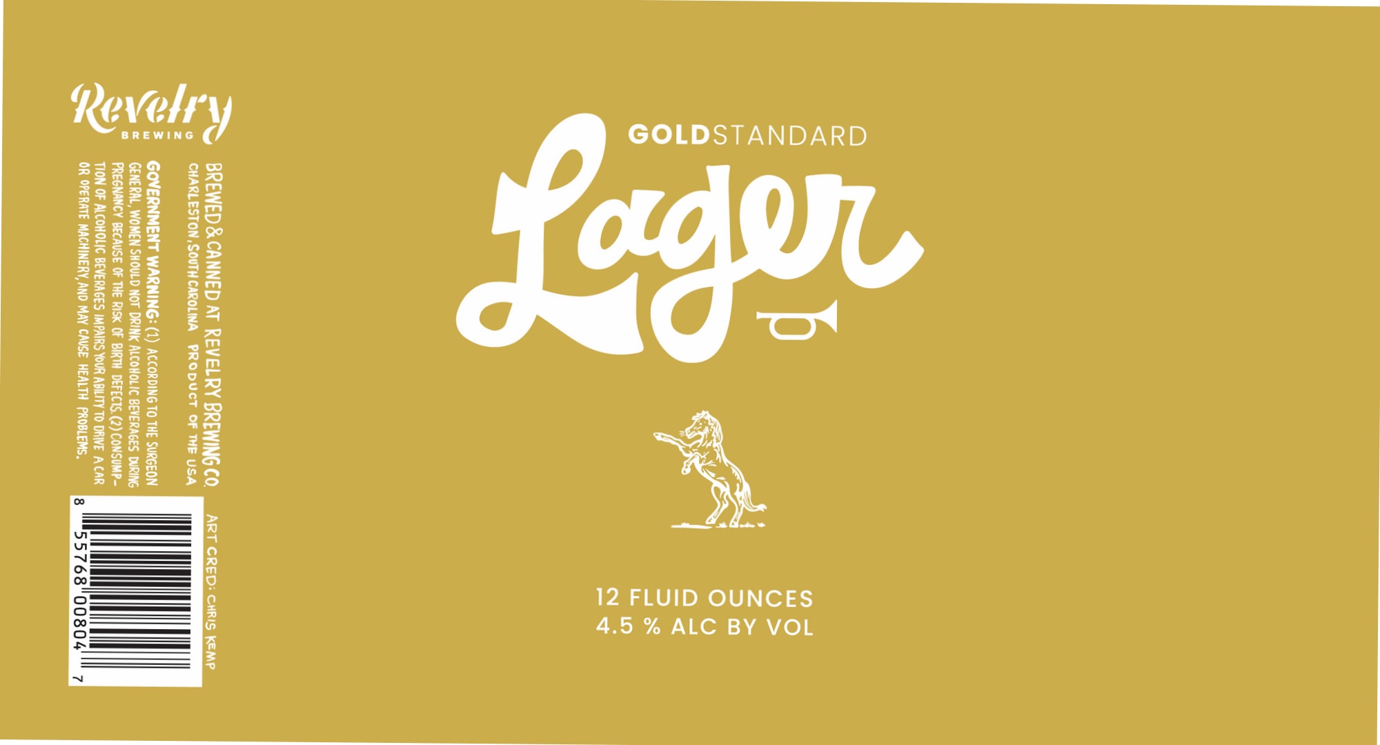 Gold Standard Lager by Revelry Brewing - beer label