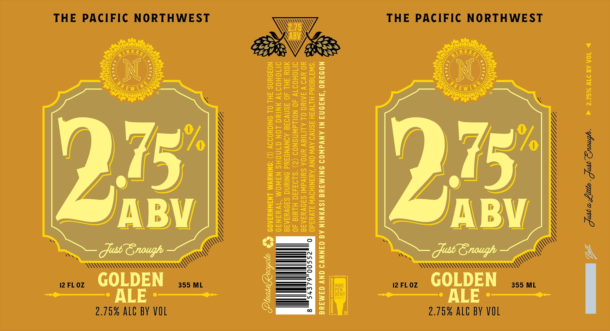 GOLDEN ALE by NINKASI BREWING 2.75% ABV - beer label