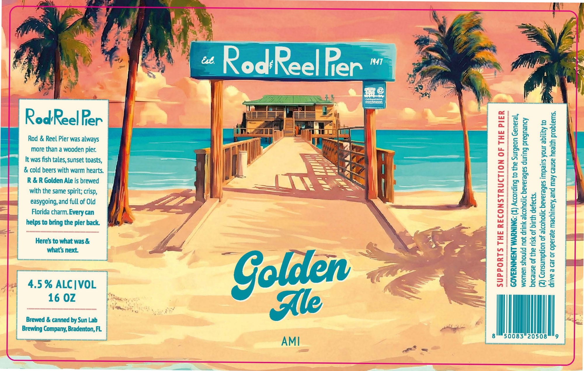 Golden Ale by Rod & Reel Pier - beer label