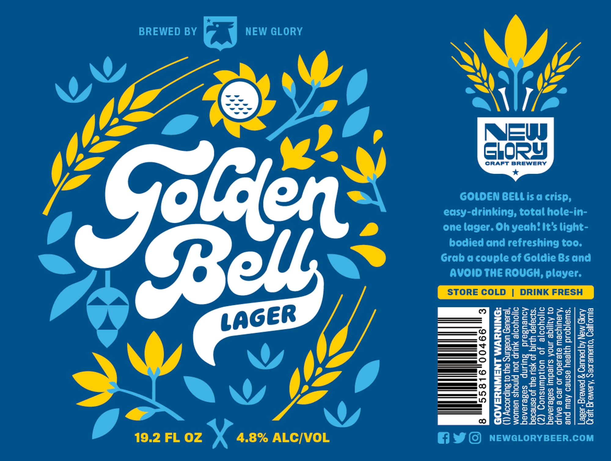 Golden Bell Lager by New Glory Brewery - beer label