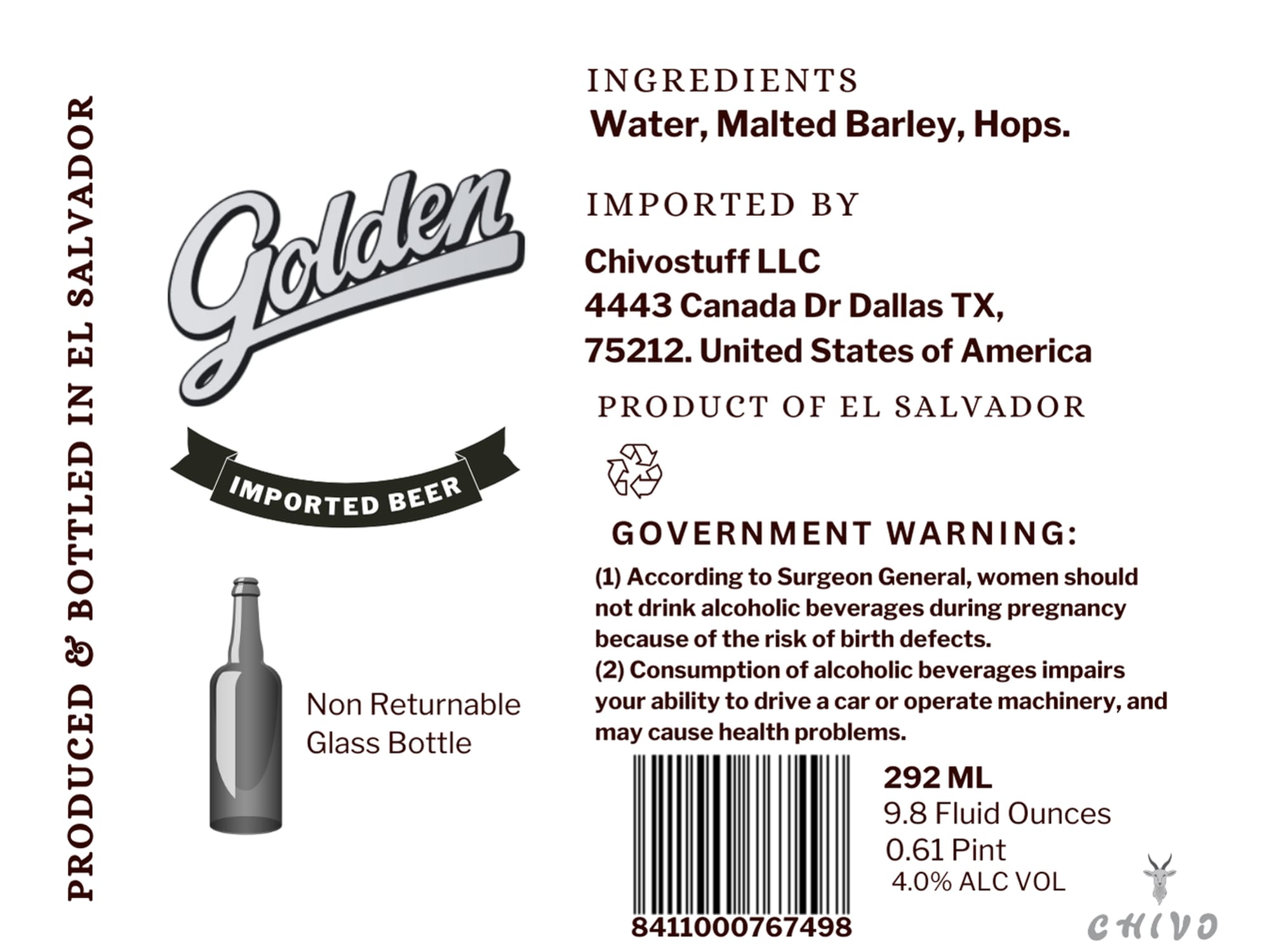 Golden by Chivostuff LLC - beer label