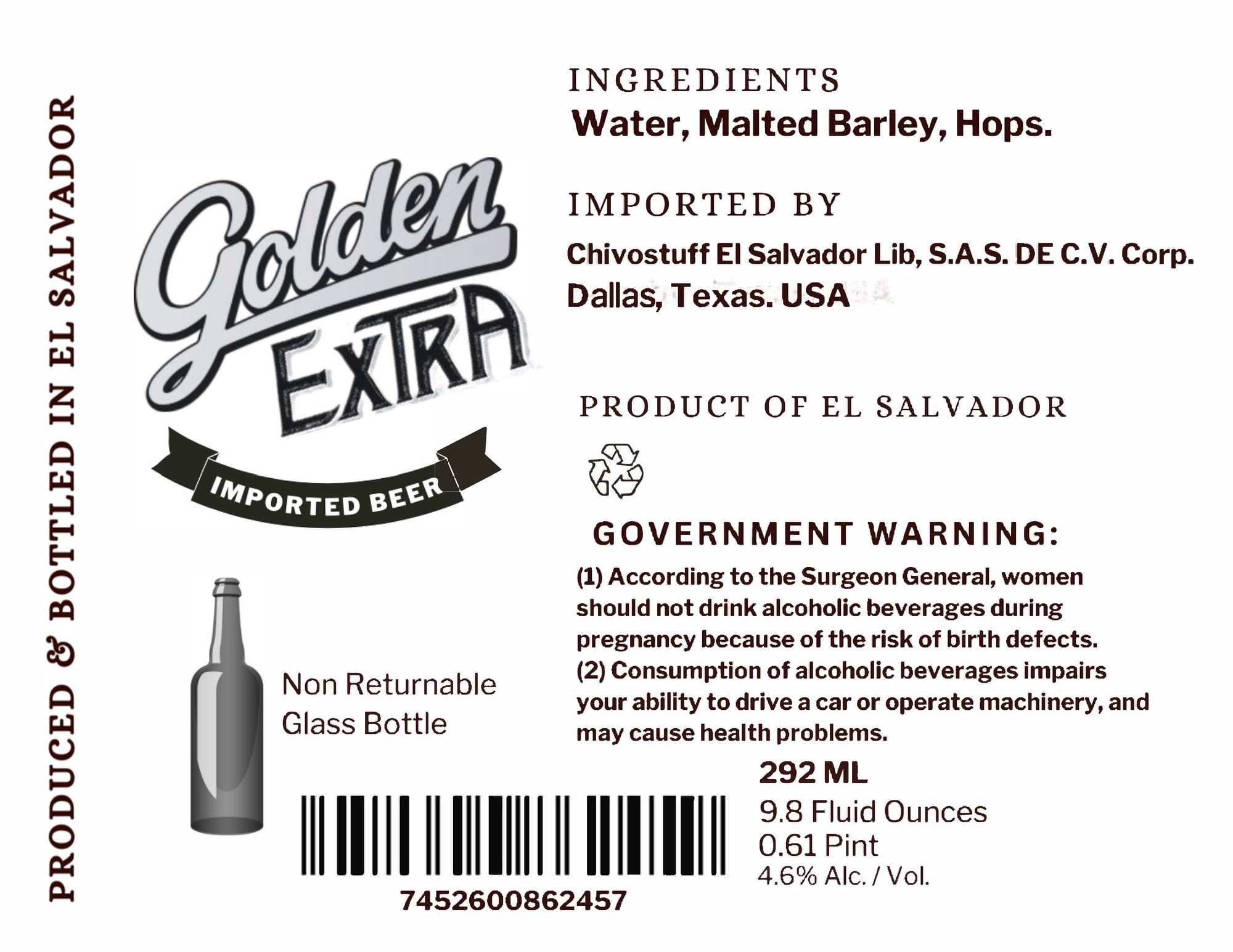 GOLDEN EXTRA IMPORTED BEER