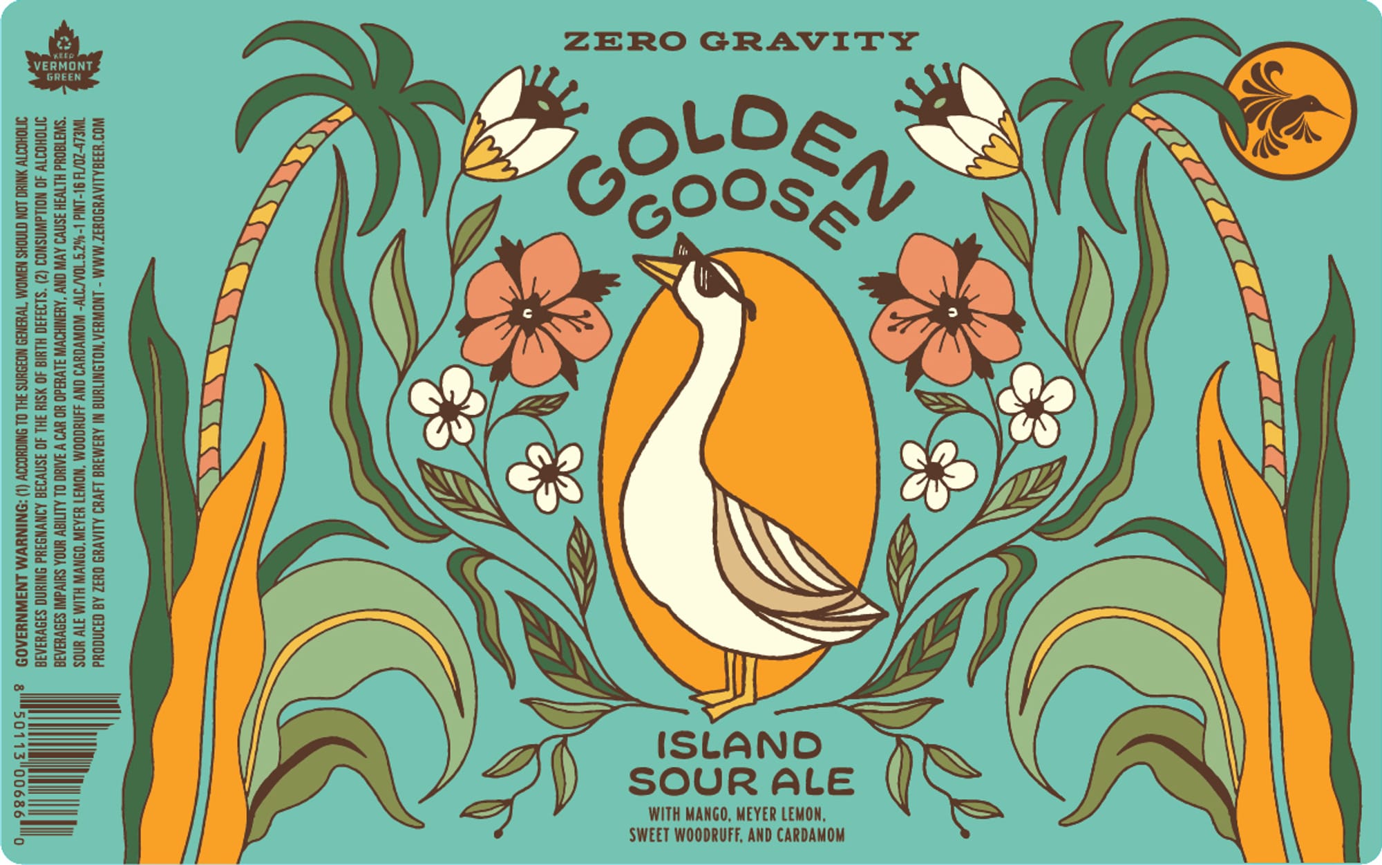 Golden Goose by Zero Gravity - beer label