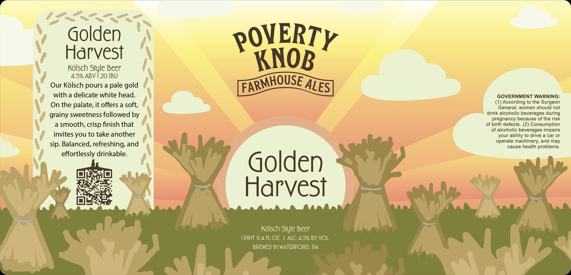 Golden Harvest by Poverty Knob Farmhouse Ales - beer label