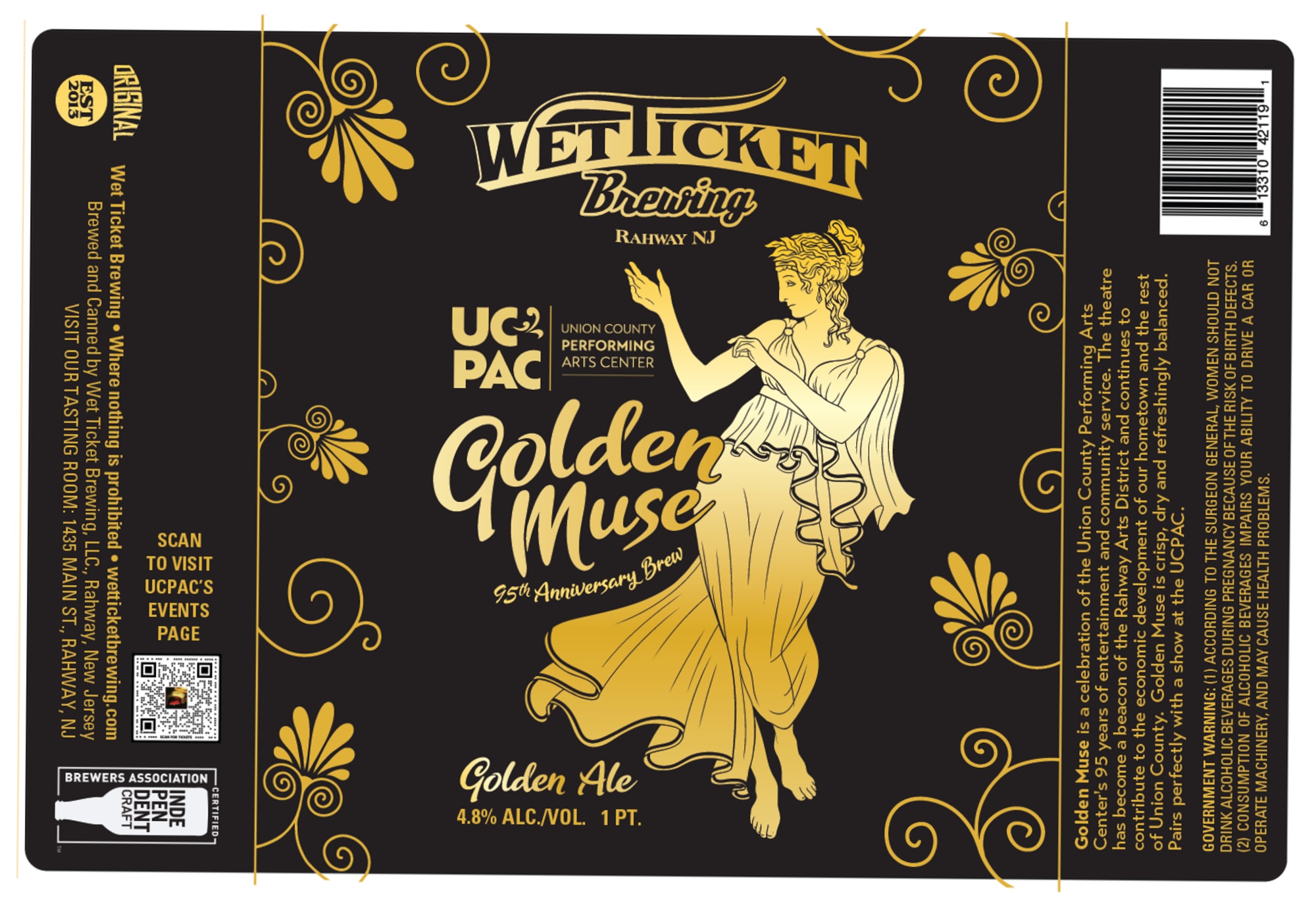 Golden Muse by Wet Ticket Brewing - beer label
