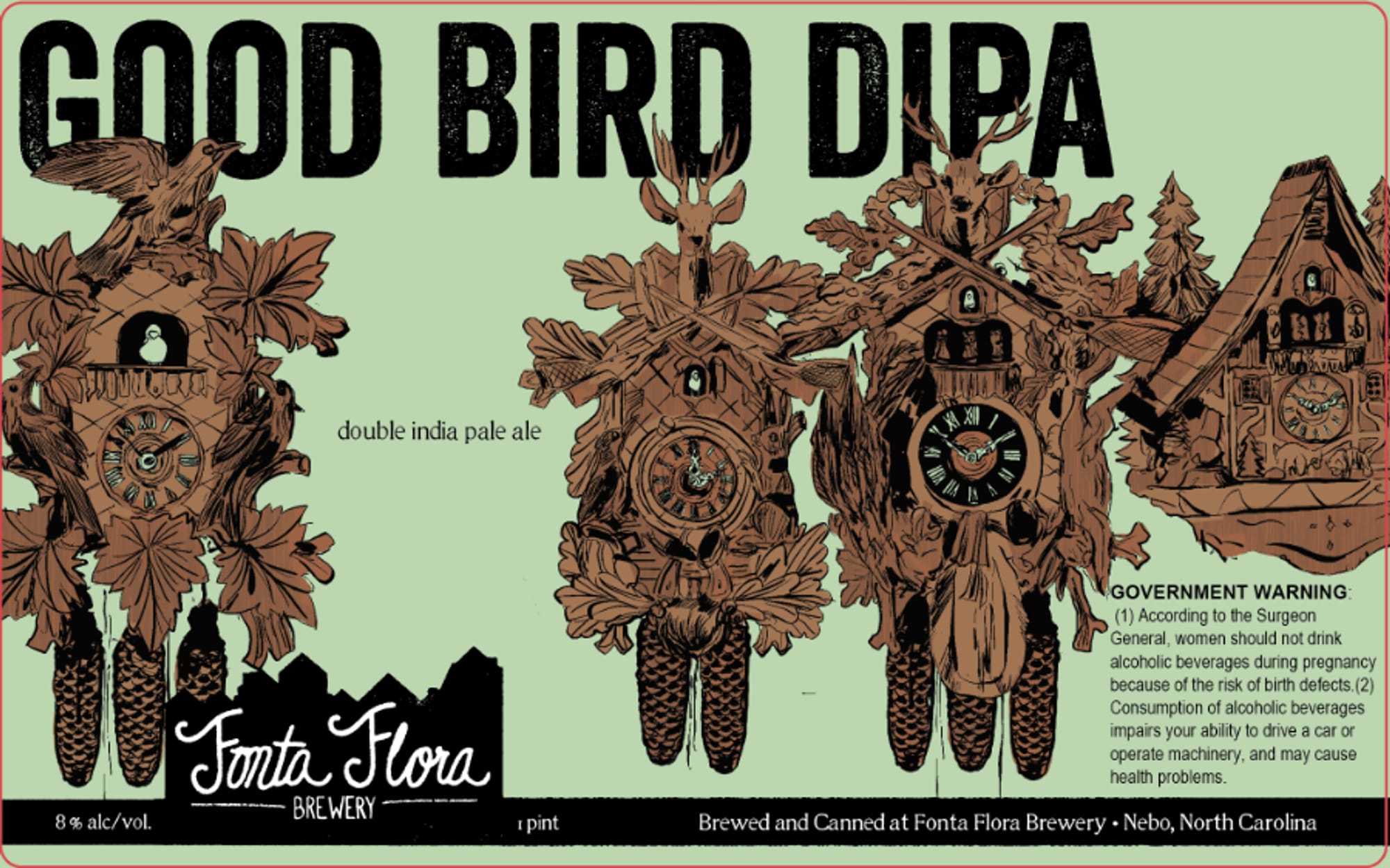 Good Bird DIPA by Fonta Flora Brewery - beer label