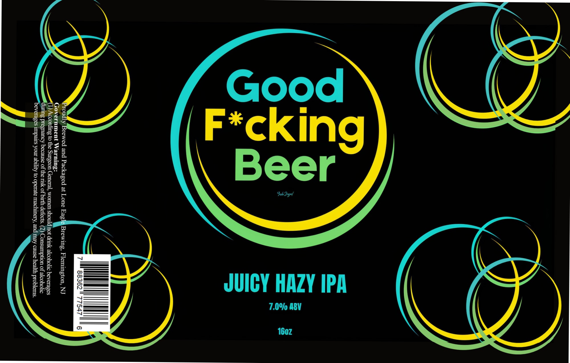 Good F*cking Beer by Lone Eagle Brewing - beer label