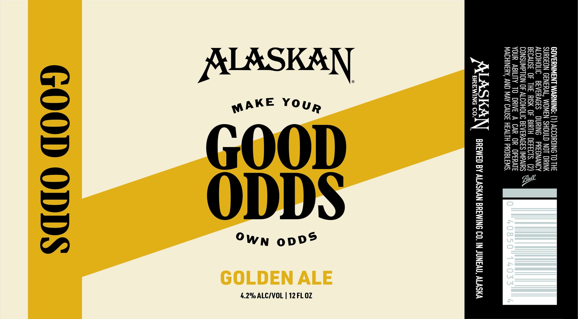 Good Odds Golden Ale by Alaskan Brewing Co. - beer label