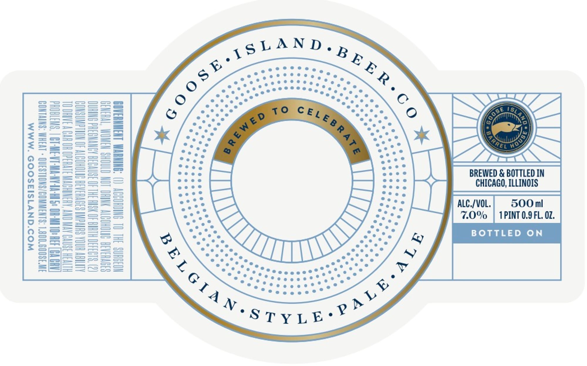 Belgian Style Pale Ale by Goose Island - beer label