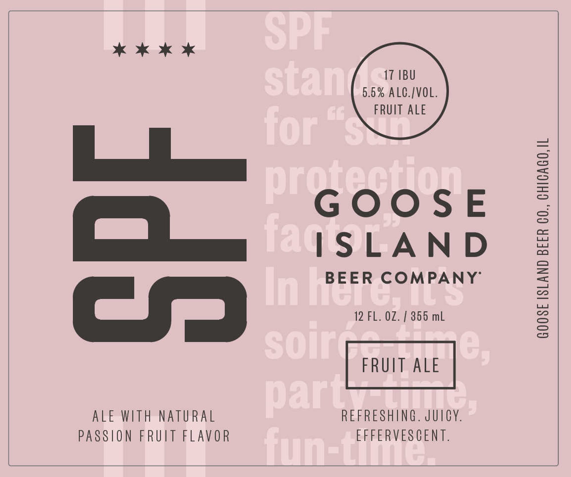 SPF by Goose Island Beer Co. - beer label