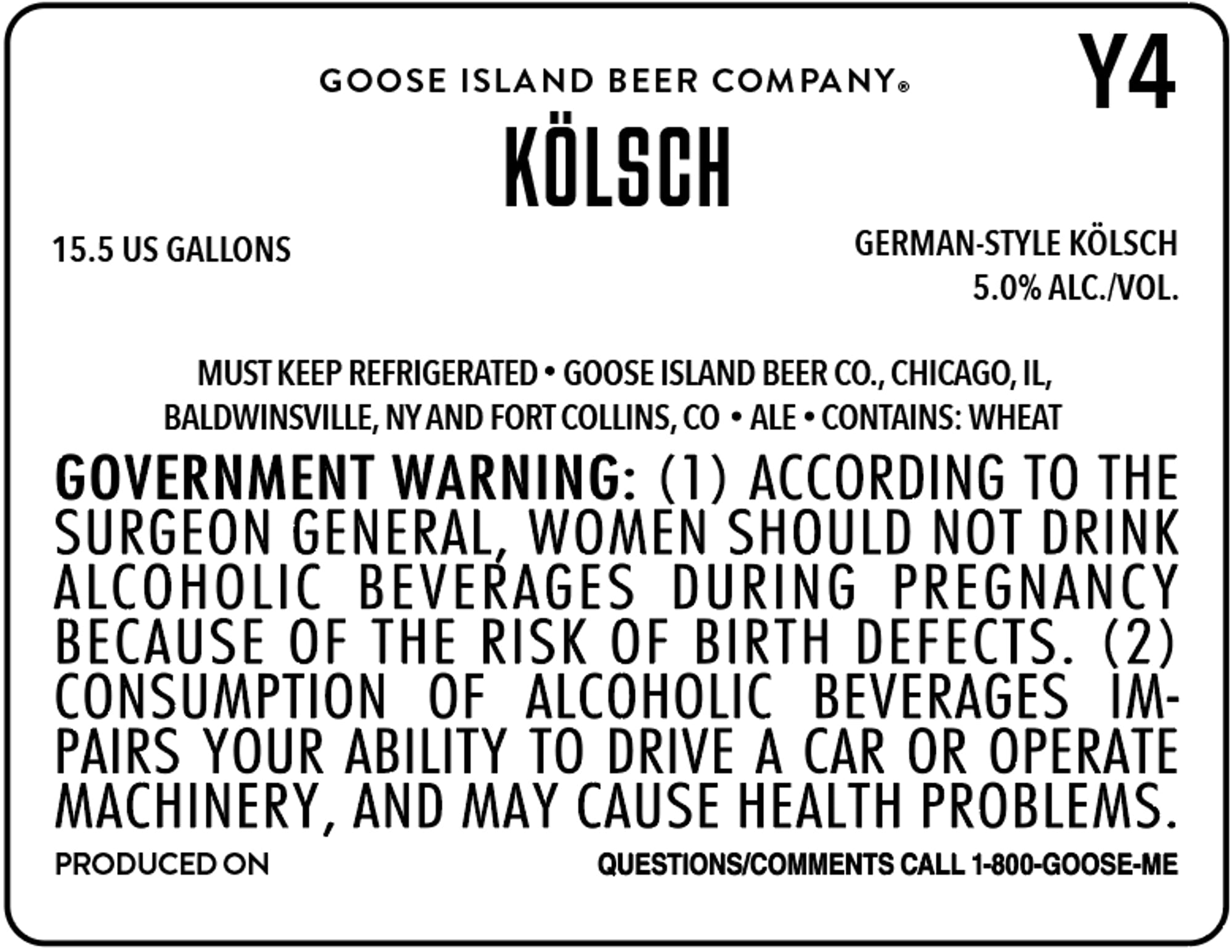Kölsch by Goose Island Beer Company - beer label