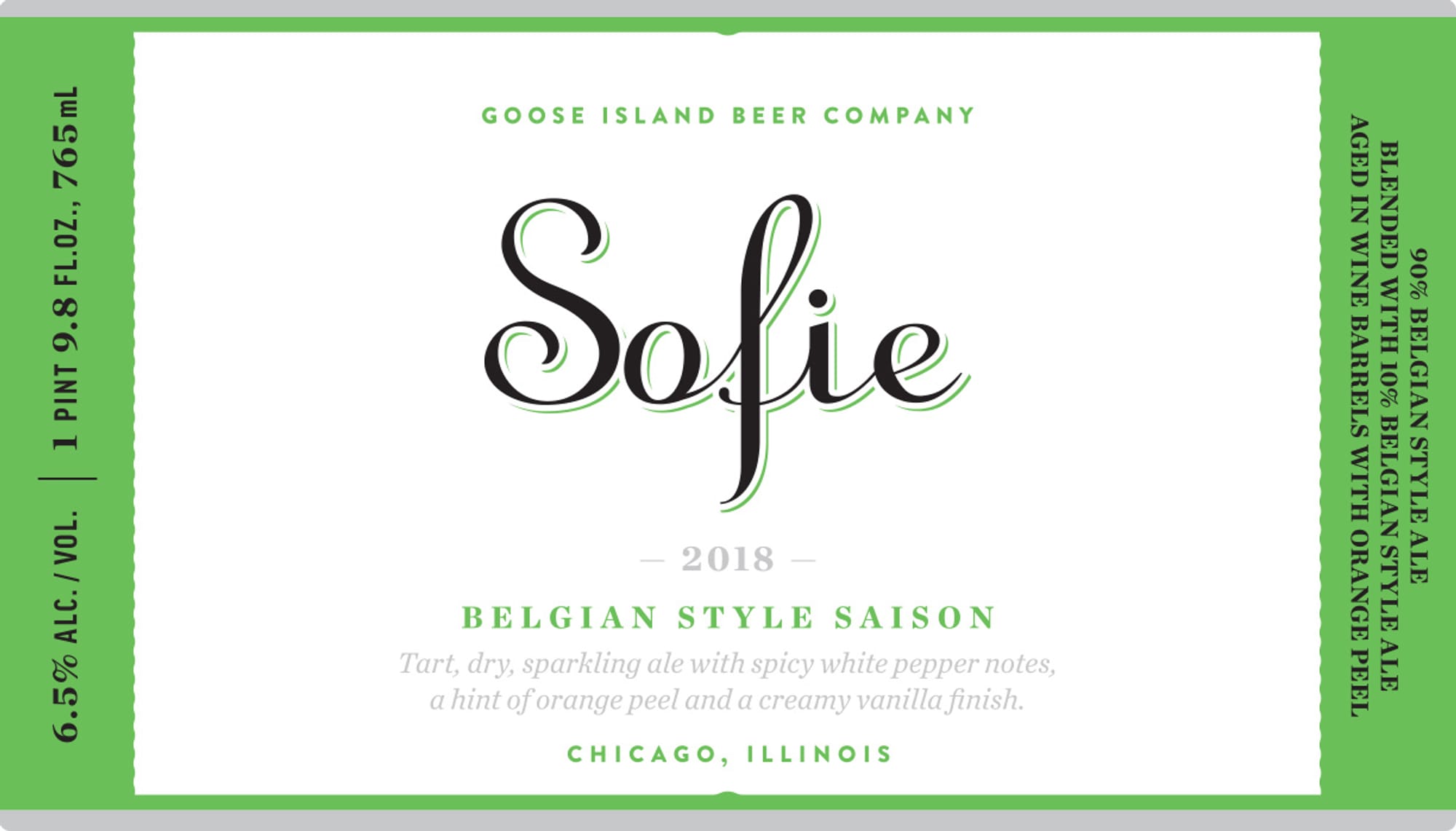 Sofie by Goose Island Beer Company - beer label