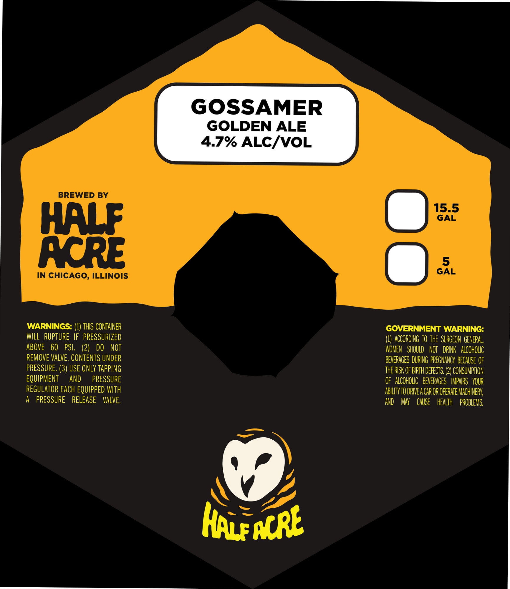 Gossamer Golden Ale by Half Acre Beer Company - beer label