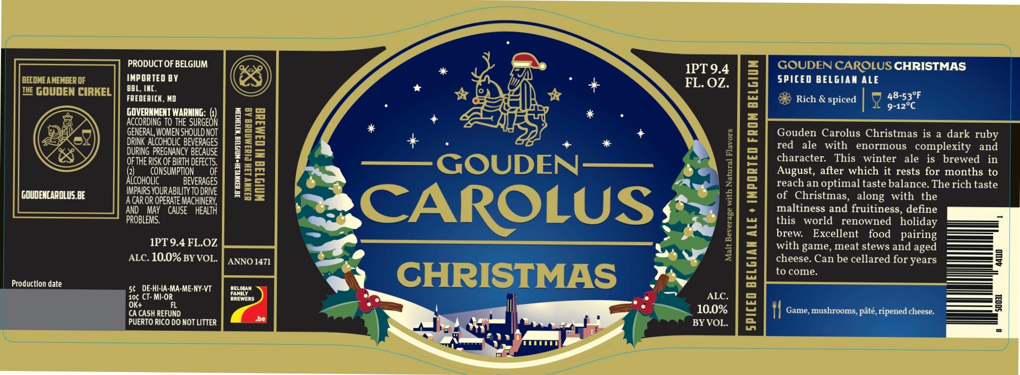 Gouden Carolus Christmas by Brouwerij Het Anker - beer label