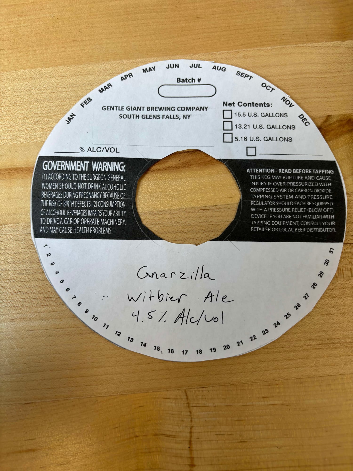 Government Overbeer by Gentle Giant Brewing Company - beer label