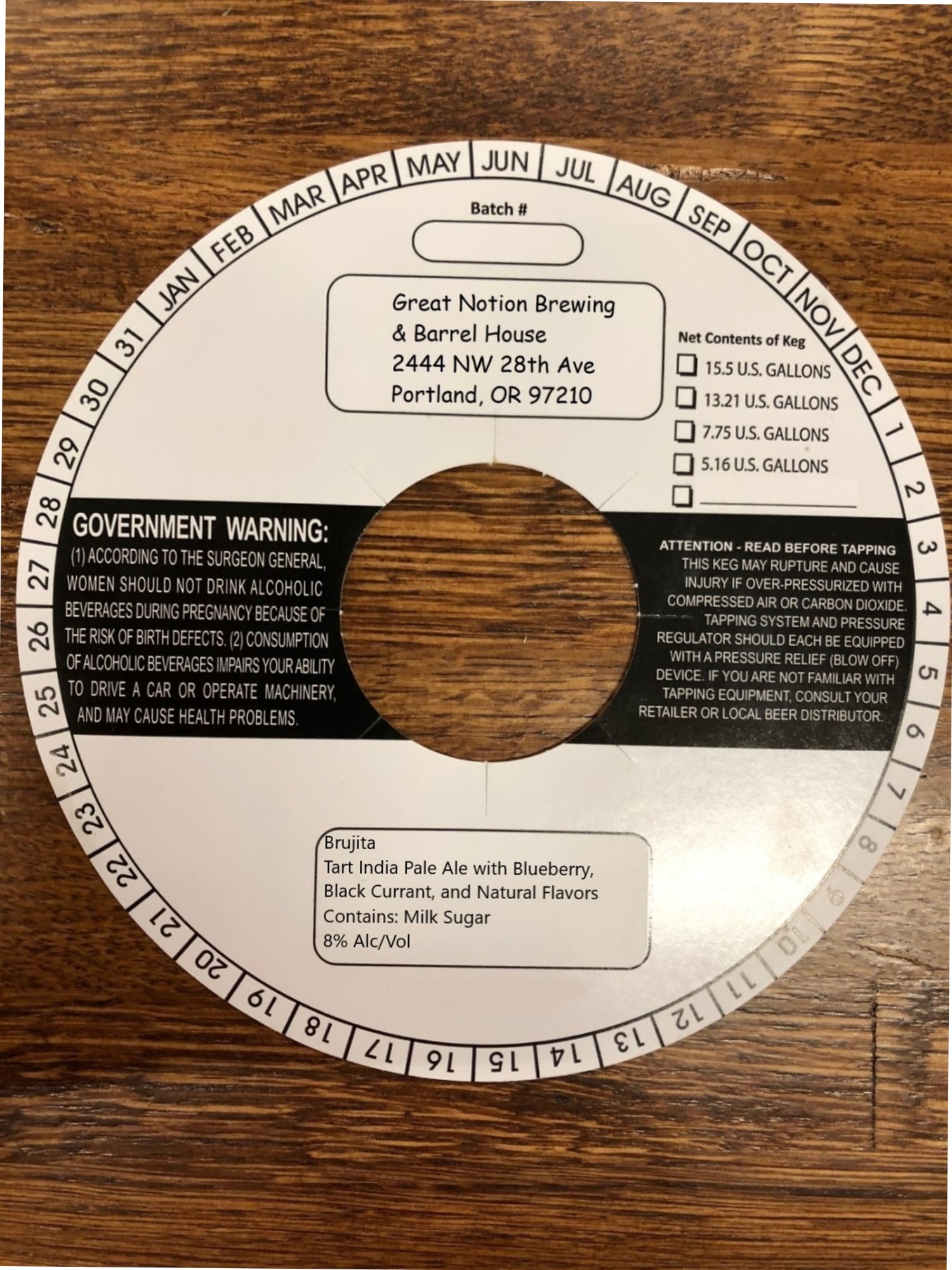 Government Warning by Great Notion Brewing & Barrel House - beer label