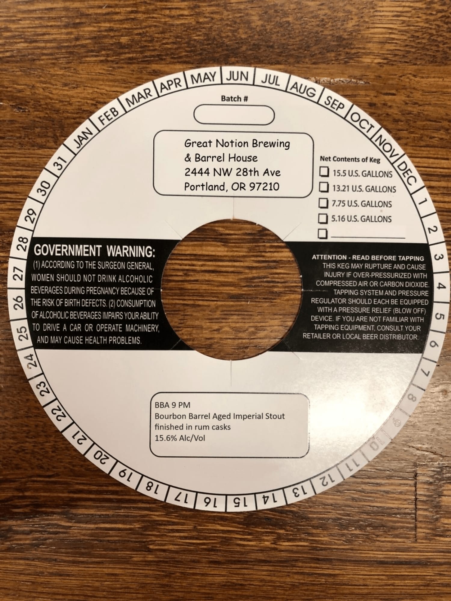 Government Warning by Great Notion Brewing & Barrel House - beer label