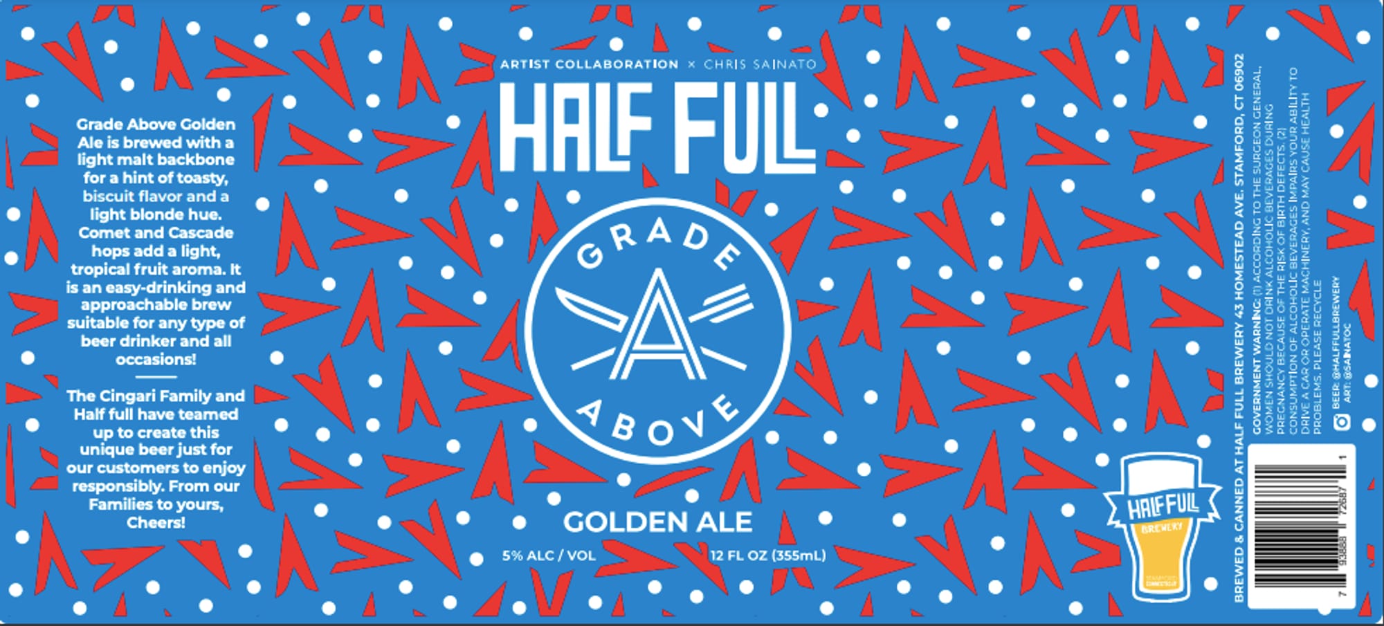 Grade Above Golden Ale by Half Full Brewery - beer label