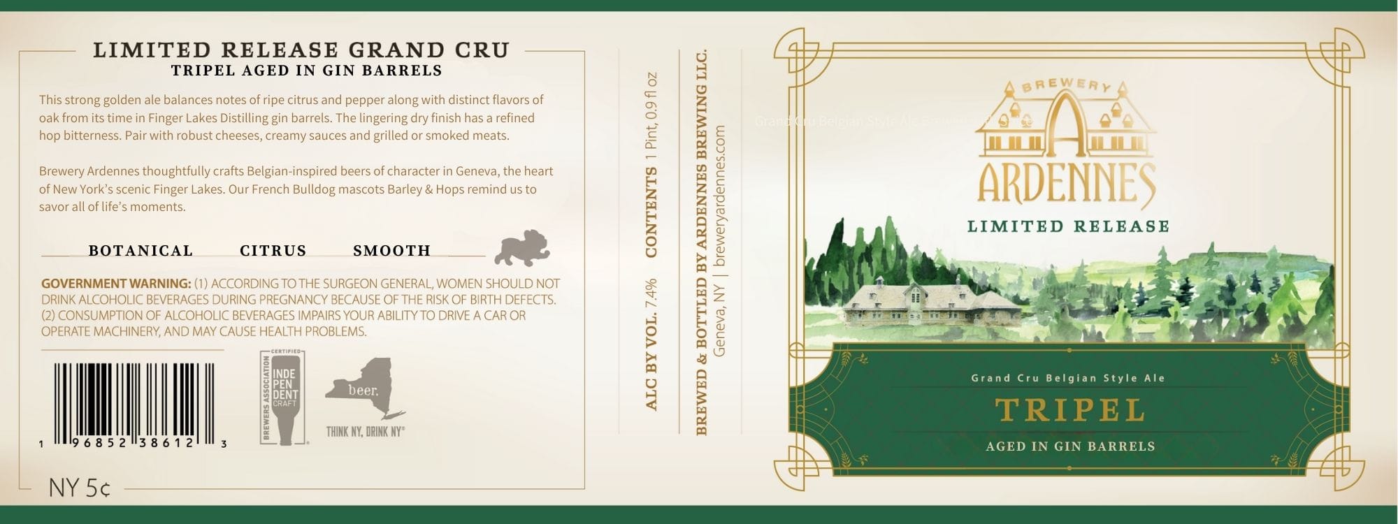 Grand Cru Belgian Style Ale by Brewery Ardennes - beer label