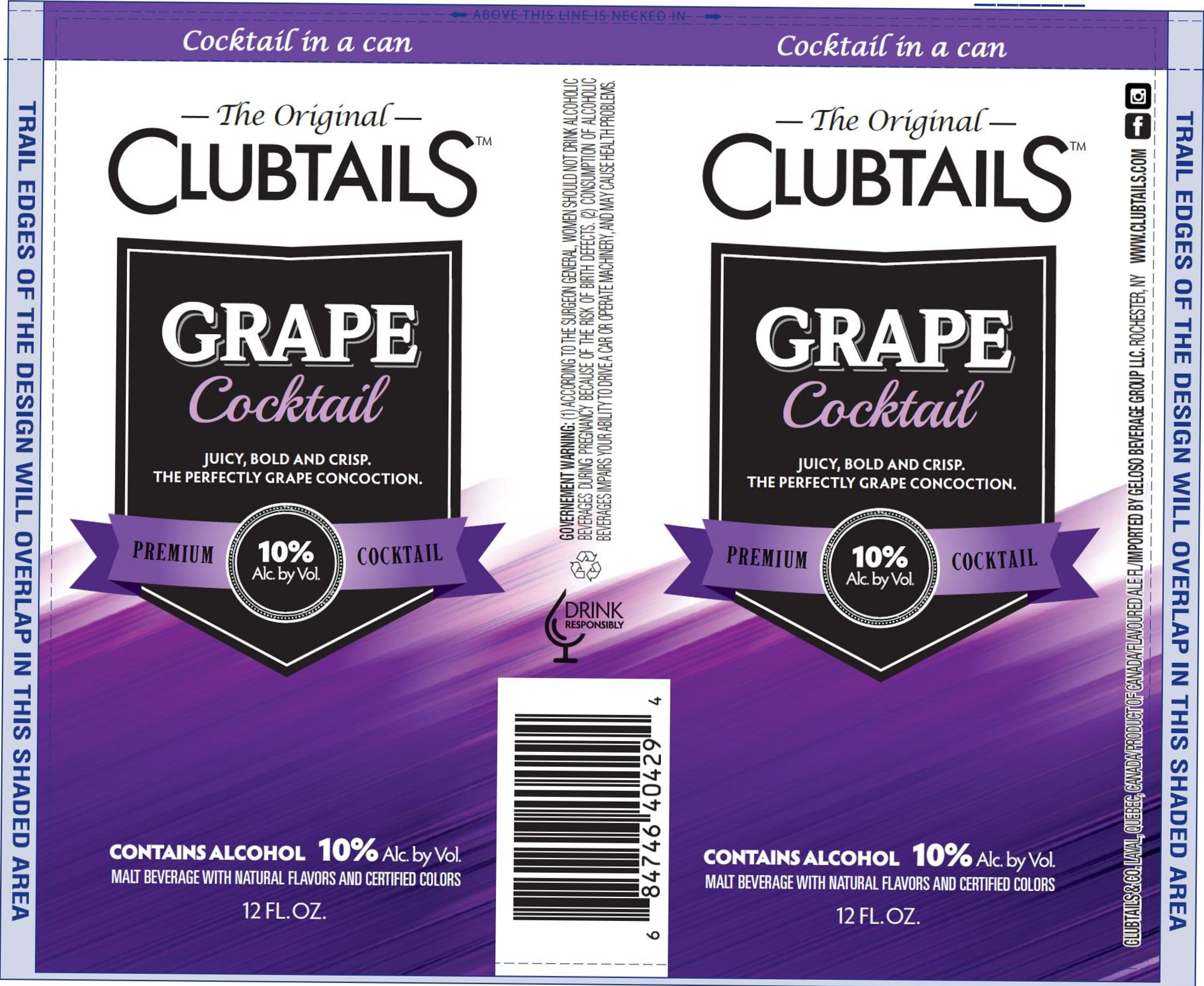 Grape Cocktail by Clubtails - beer label