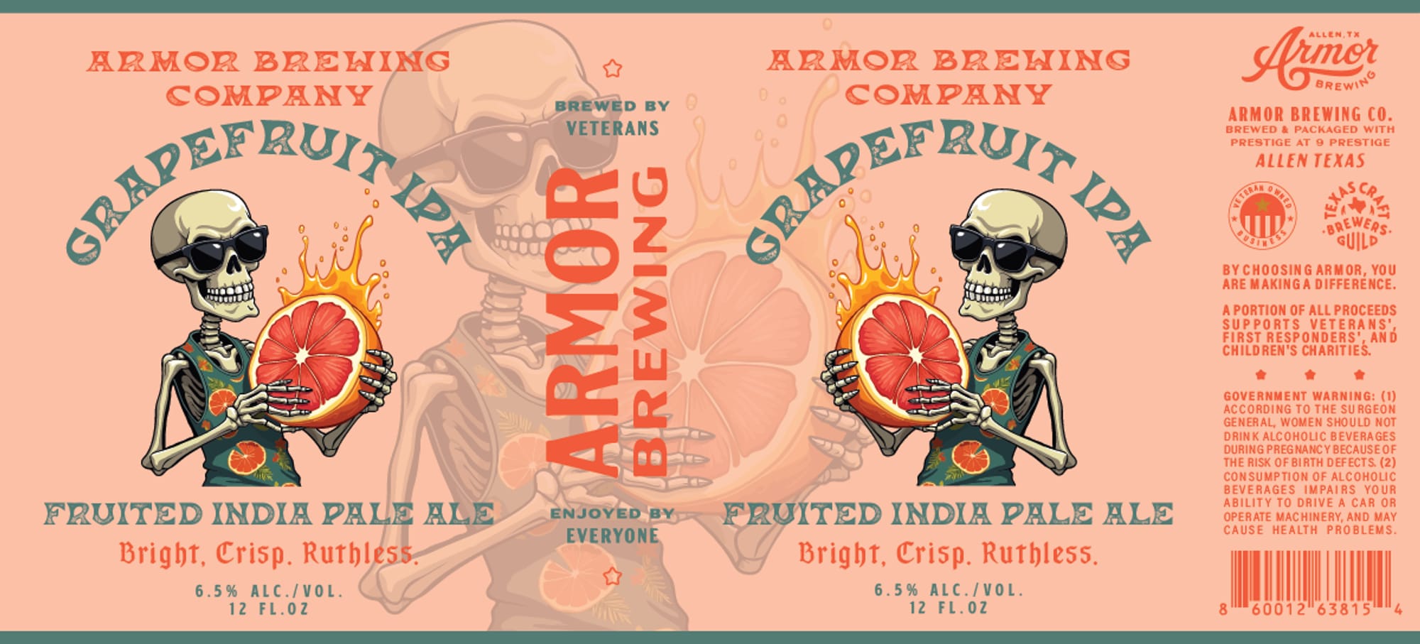 Grapefruit IPA by Armor Brewing Company - beer label
