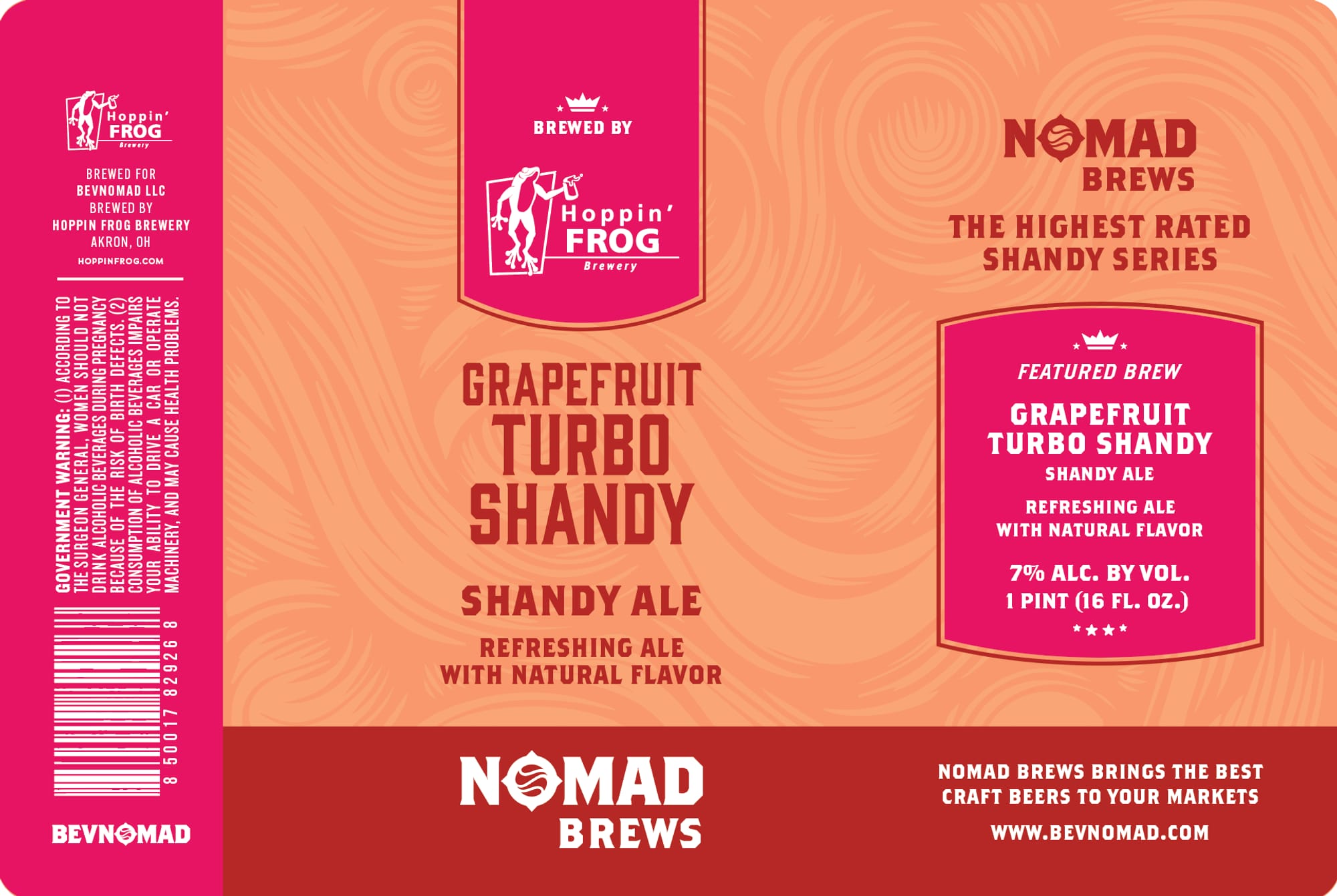 Grapefruit Turbo Shandy by Nomad Brews - beer label