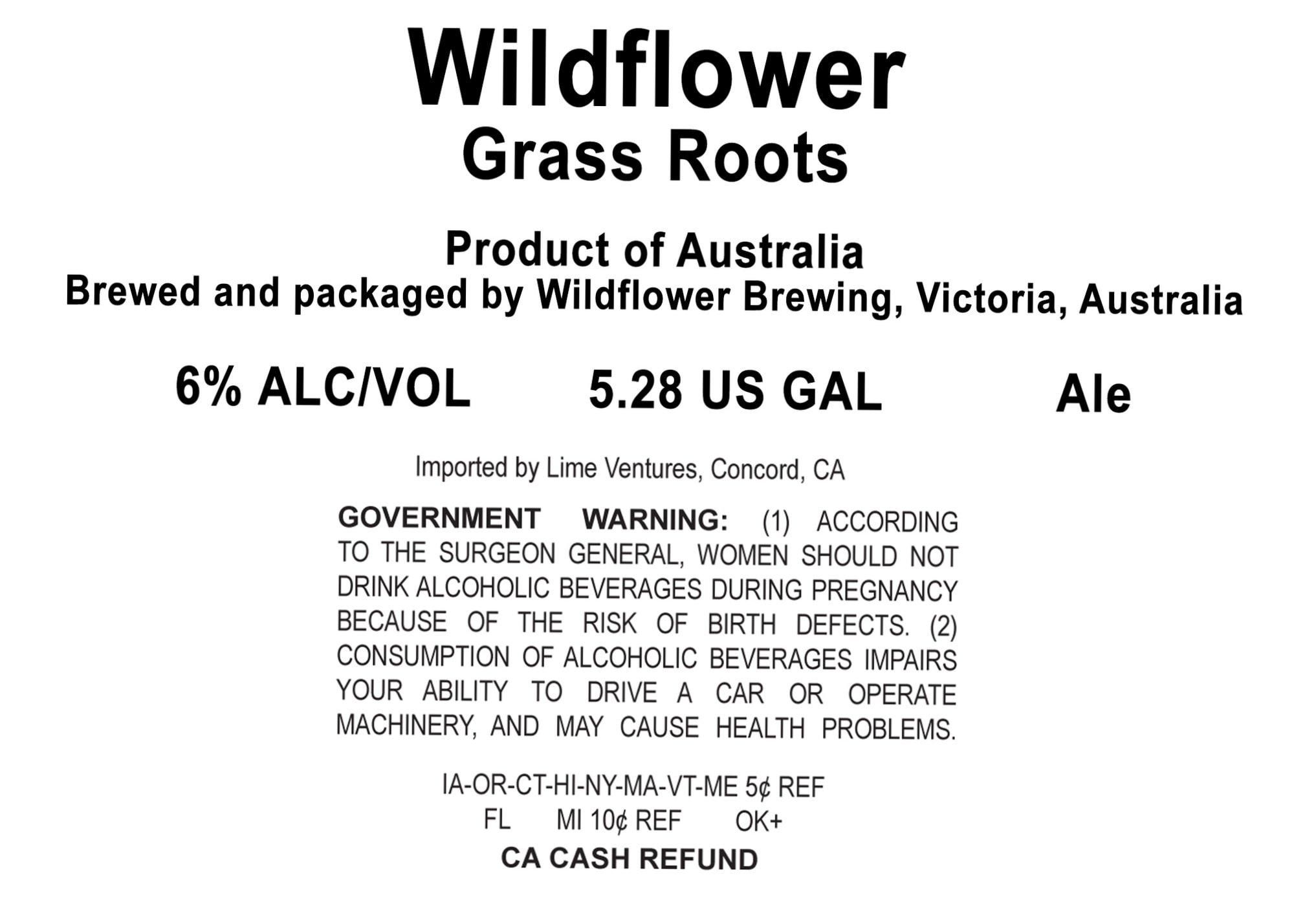 Grass Roots by Wildflower Brewing - beer label