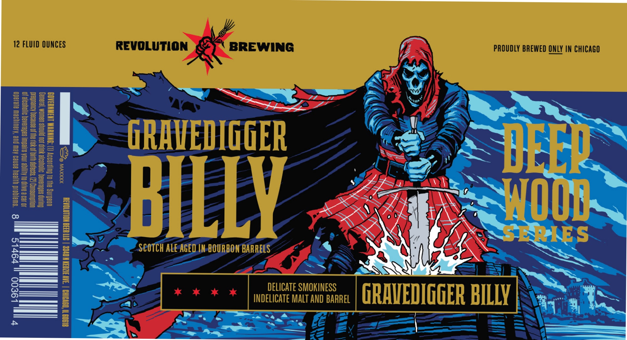 Gravedigger Billy by Revolution Brewing - beer label
