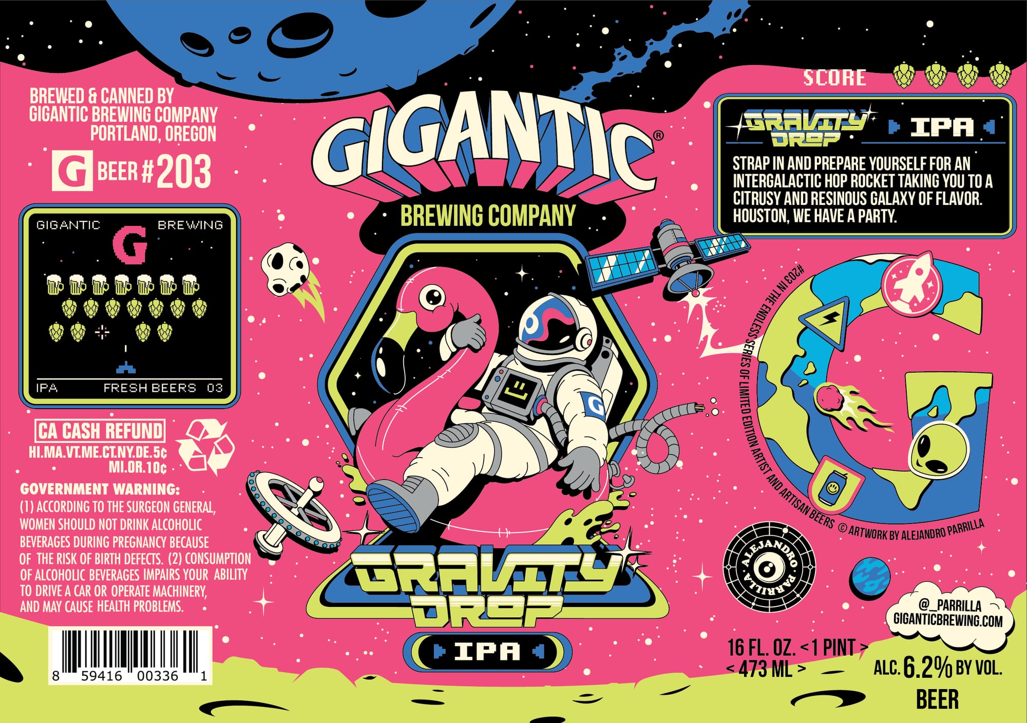 Gravity Drop IPA by Gigantic Brewing Company - beer label