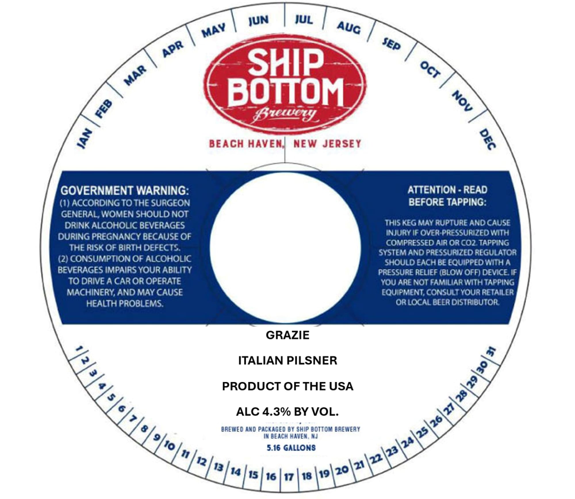 Grazie by Ship Bottom Brewery - beer label