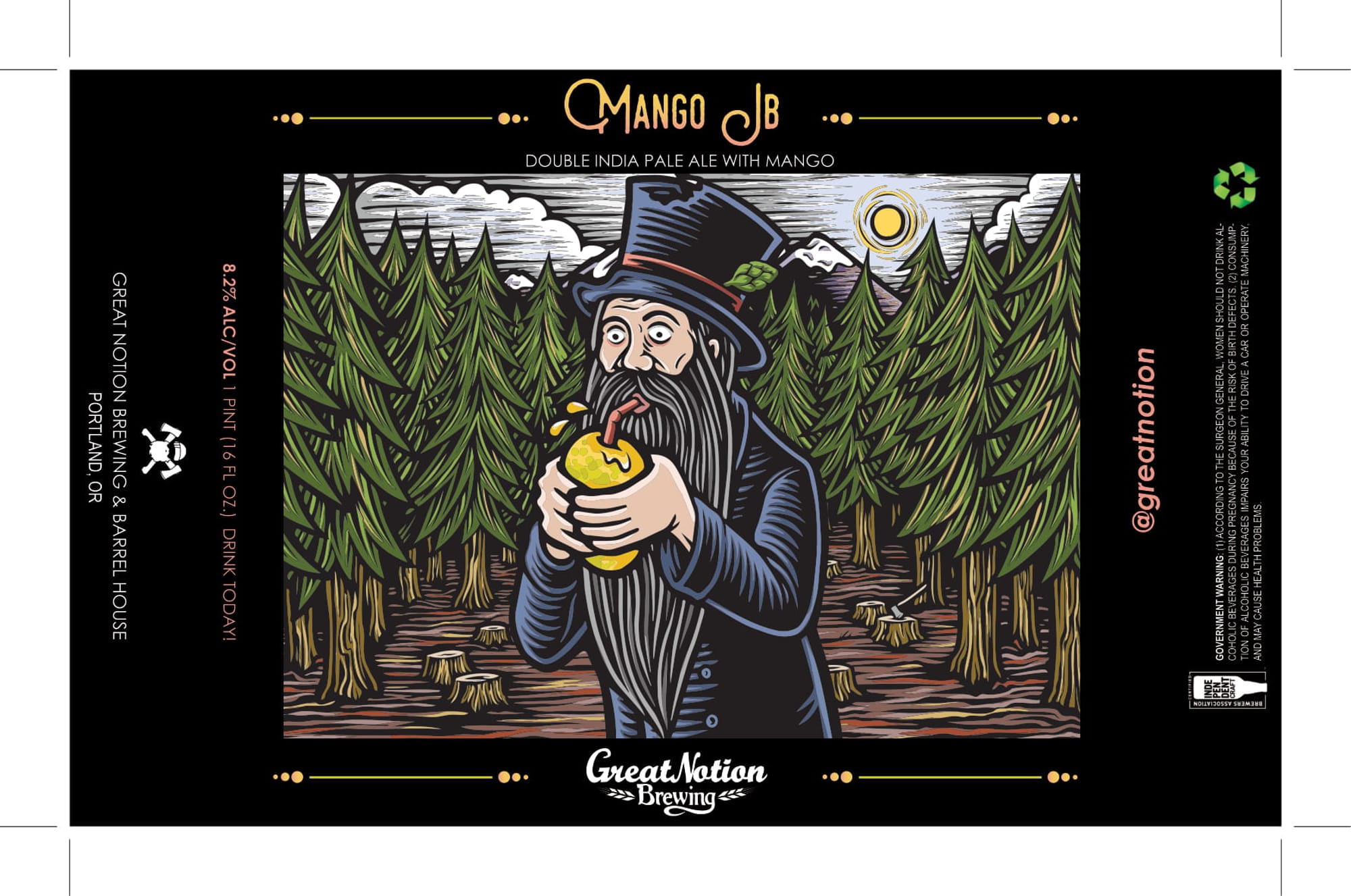 Mango JB by Great Notion Brewing - beer label