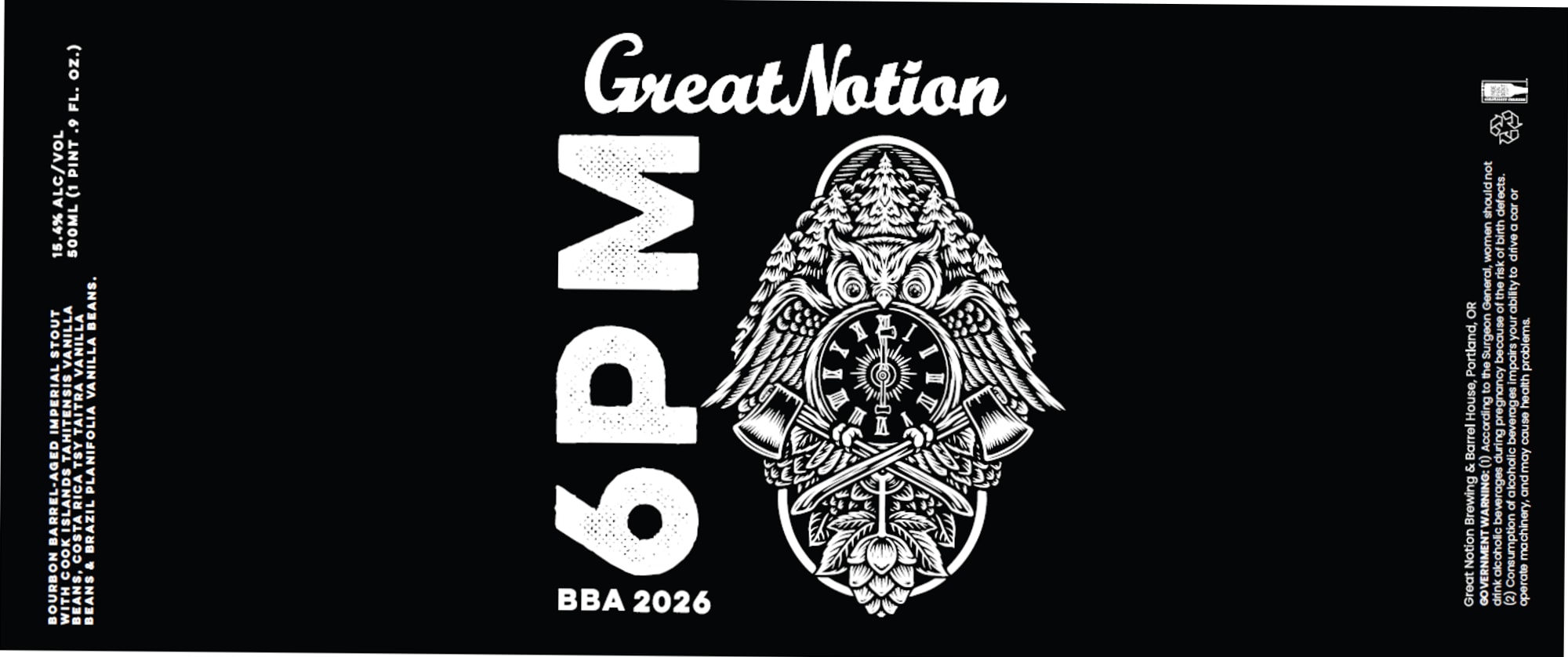 No. 6 PM by Great Notion Brewing - beer label