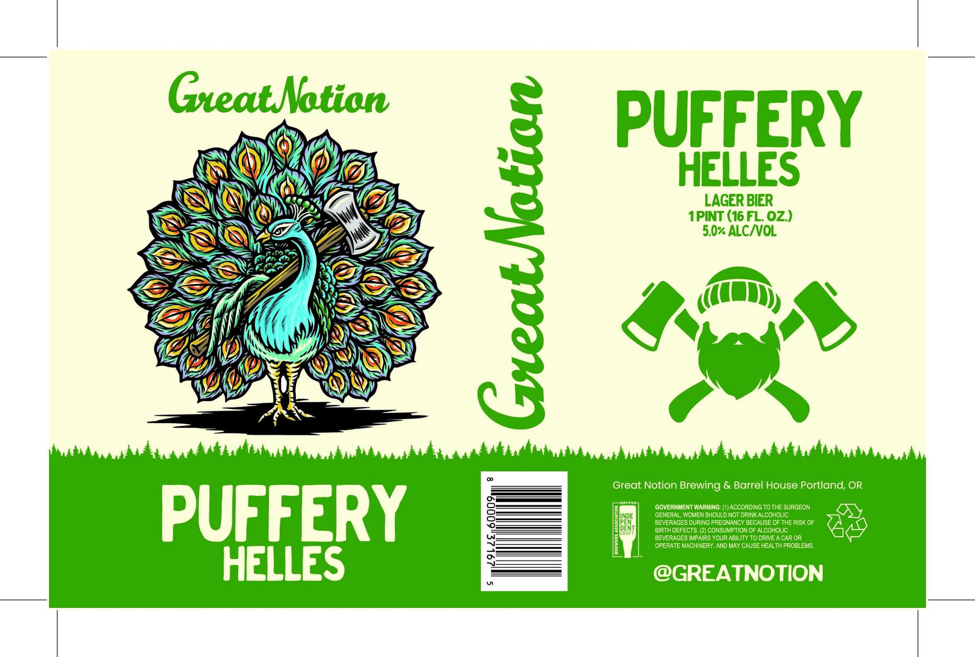 Puffery Helles by Great Notion Brewing - beer label