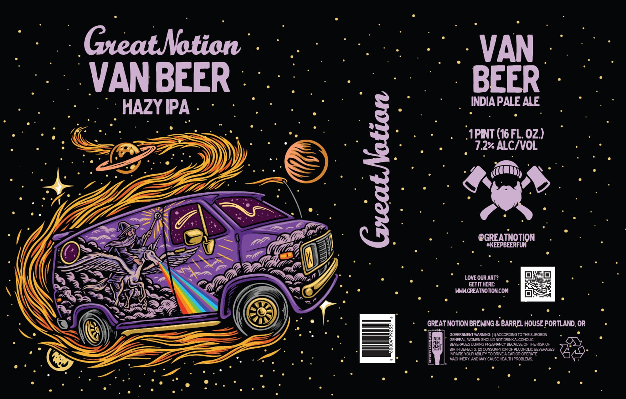 Van Beer by Great Notion Brewing - beer label