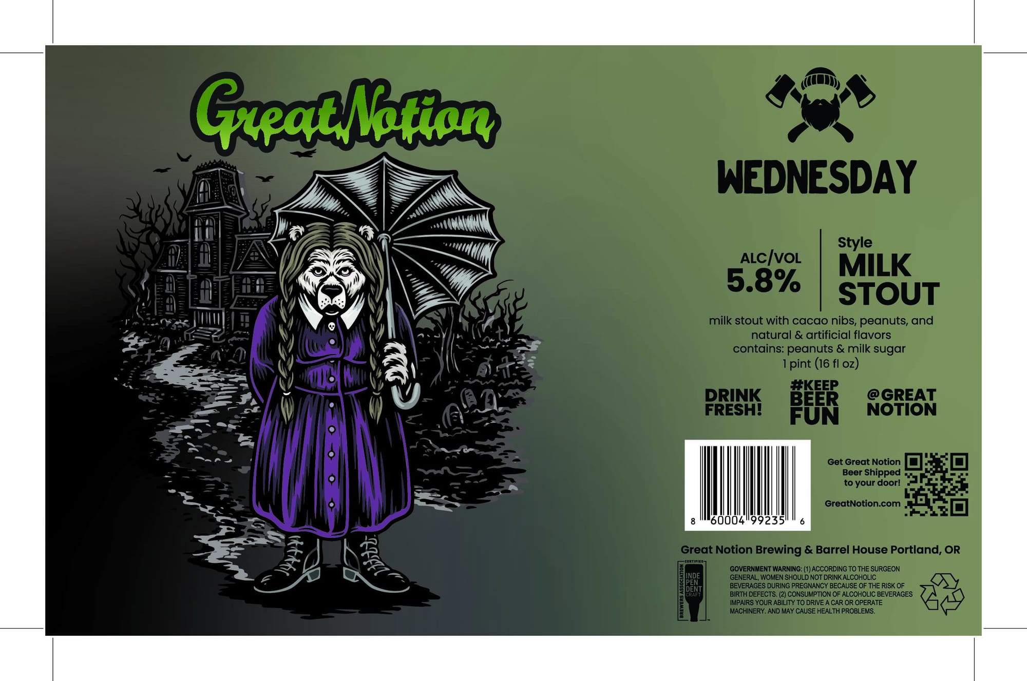 Wednesday by Great Notion Brewing - beer label