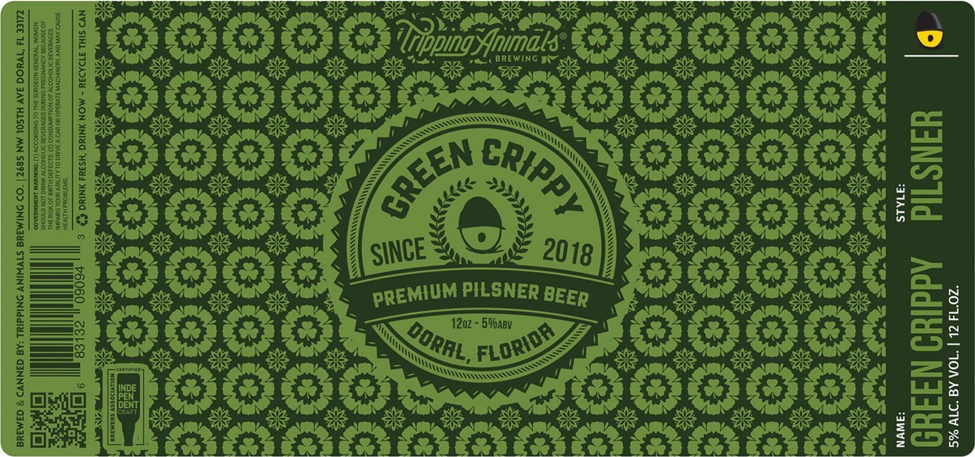 Green Crippy by Tripping Animals Brewing - beer label